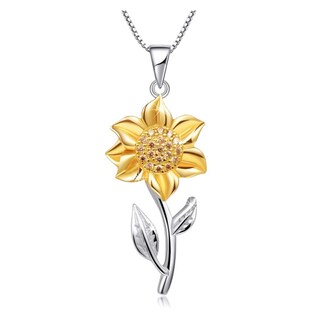 Foto 1 | Collar Girasol De Plata 925 Para Mujer Con Circonita - Venta Internacional.
