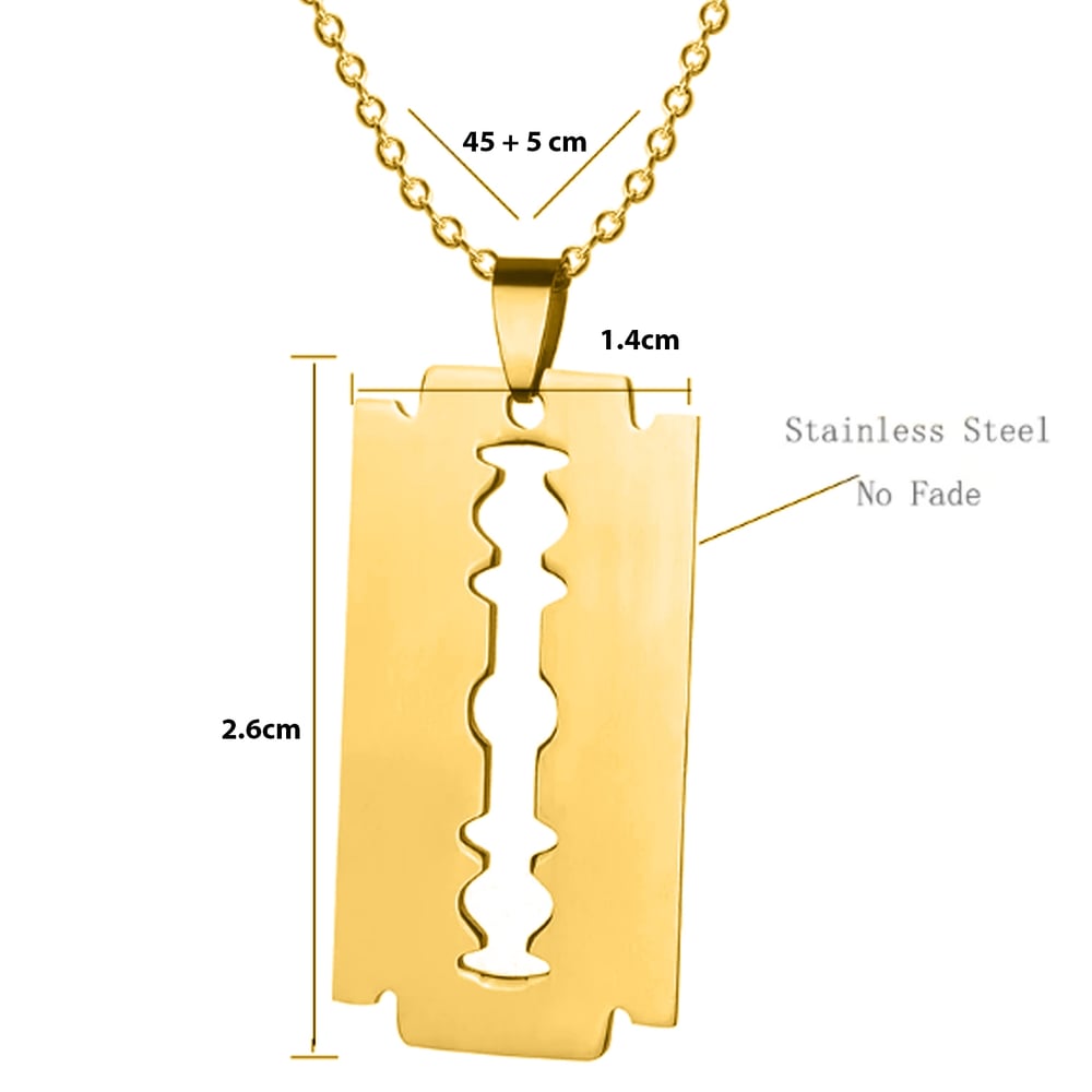 Foto 2 | Cadena Para Collares, Hojas De Afeitar Unisex, Acero Inoxidable, 45 Cm - Venta Internacional.