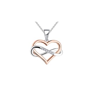 Foto 1 | Collar De Plata 925 Con Forma De Corazón Chapado En Oro Rosa Para Mujer - Venta Internacional.