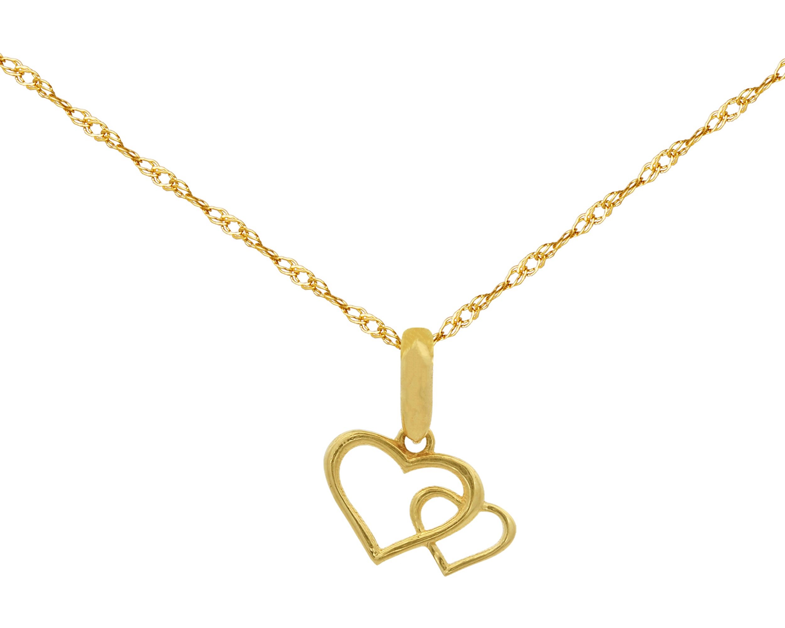 Foto 2 | Gargantilla Doble Corazon 45cm 10k Ci285