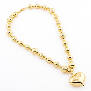 Foto 1 | Collar Esférico Con Dije De Corazón The Golden Store Chapa De Oro 18k