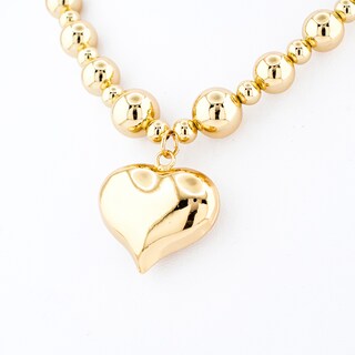 Foto 2 | Collar Esférico Con Dije De Corazón The Golden Store Chapa De Oro 18k