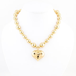 Foto 3 | Collar Esférico Con Dije De Corazón The Golden Store Chapa De Oro 18k