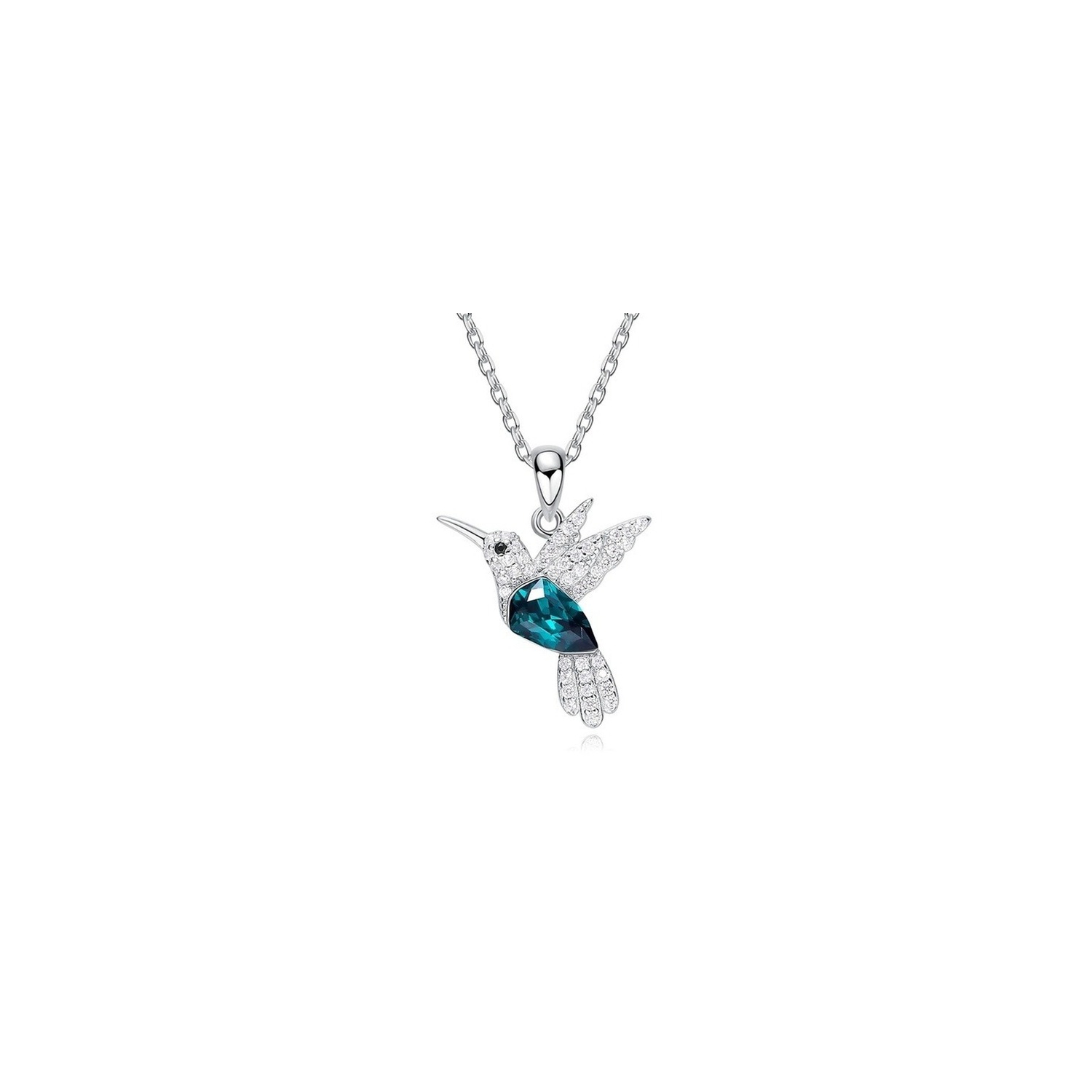 Foto 1 | Collar en Forma de Colibrí de Plata 925 con Cristal Swarovski - Venta Internacional
