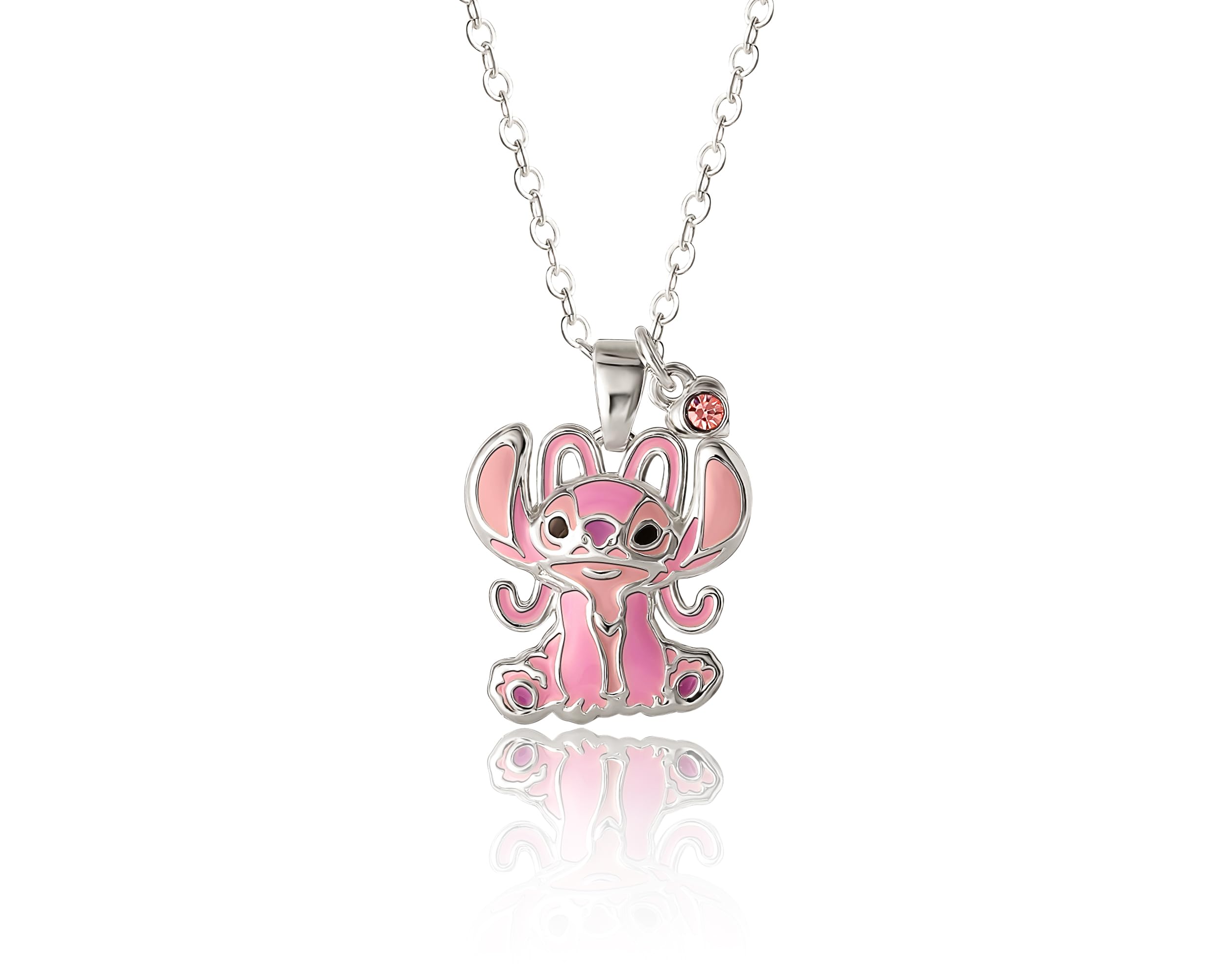 Foto 2 pulgar | Collar Disney Lilo & Stitch Con Diseño De Ángel Para Mujer, Chapado En Plata - Venta Internacional.