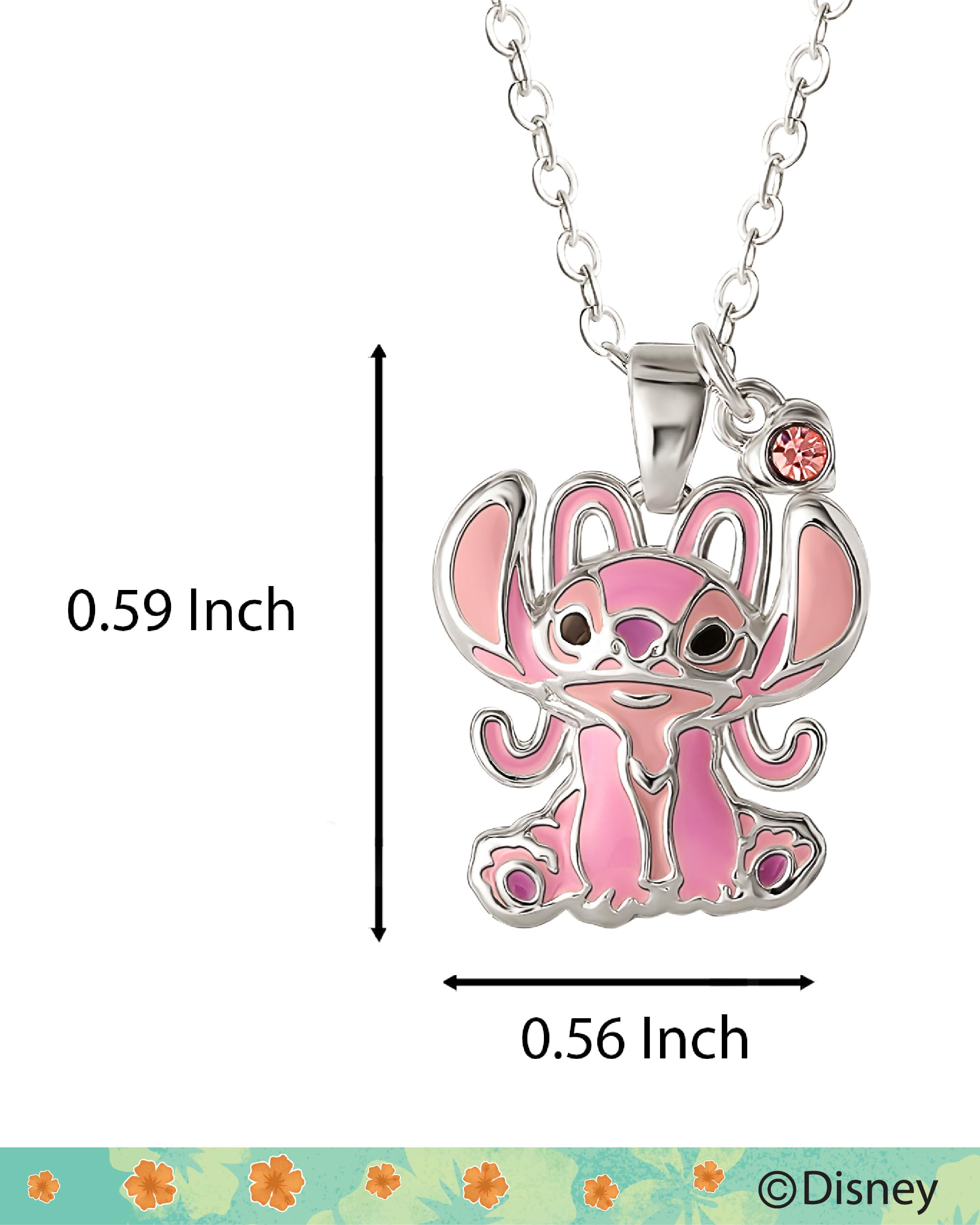 Foto 6 pulgar | Collar Disney Lilo & Stitch Con Diseño De Ángel Para Mujer, Chapado En Plata - Venta Internacional.