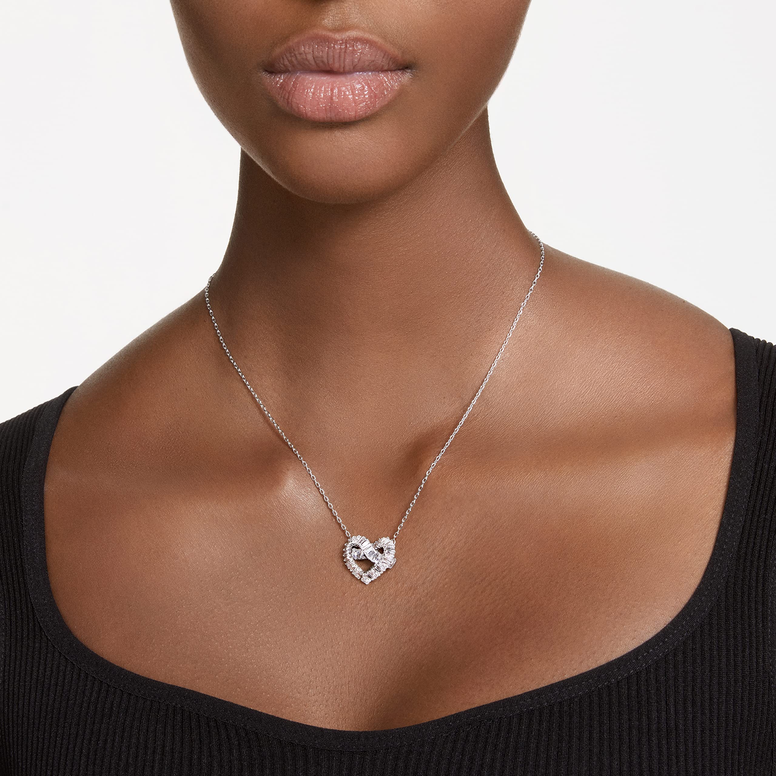 Foto 5 | Collar Con Colgante Swarovski Matrix Con Cristales Transparentes De Rodio - Venta Internacional.