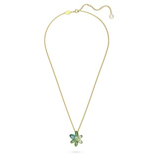 Foto 2 | Collar Con Colgante De Gema De Swarovski Con Motivo Floral Y Cristal Verde - Venta Internacional.