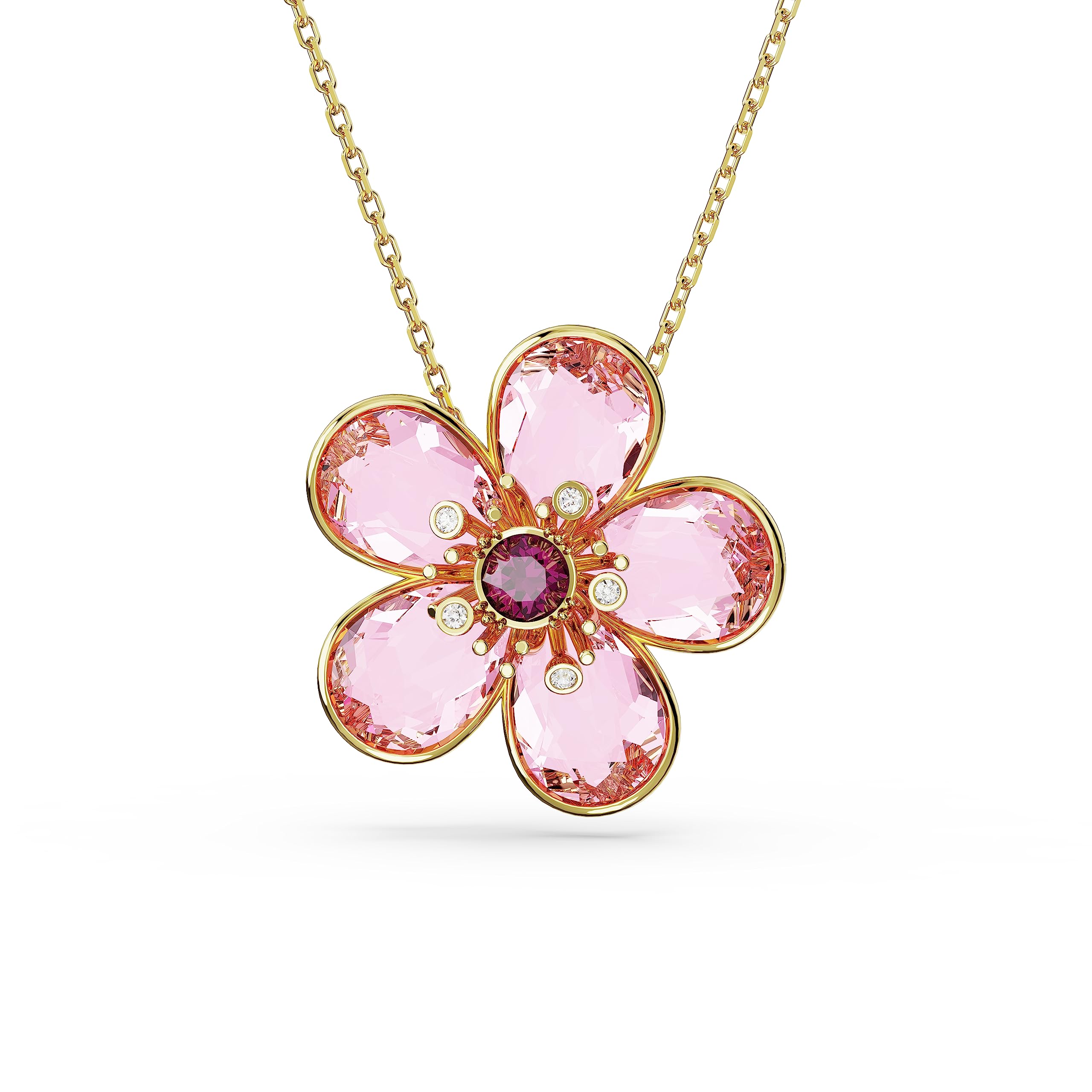 Foto 2 pulgar | Colgante Idyllia De Swarovski Con Flor Rosa En Tono Dorado - Venta Internacional.