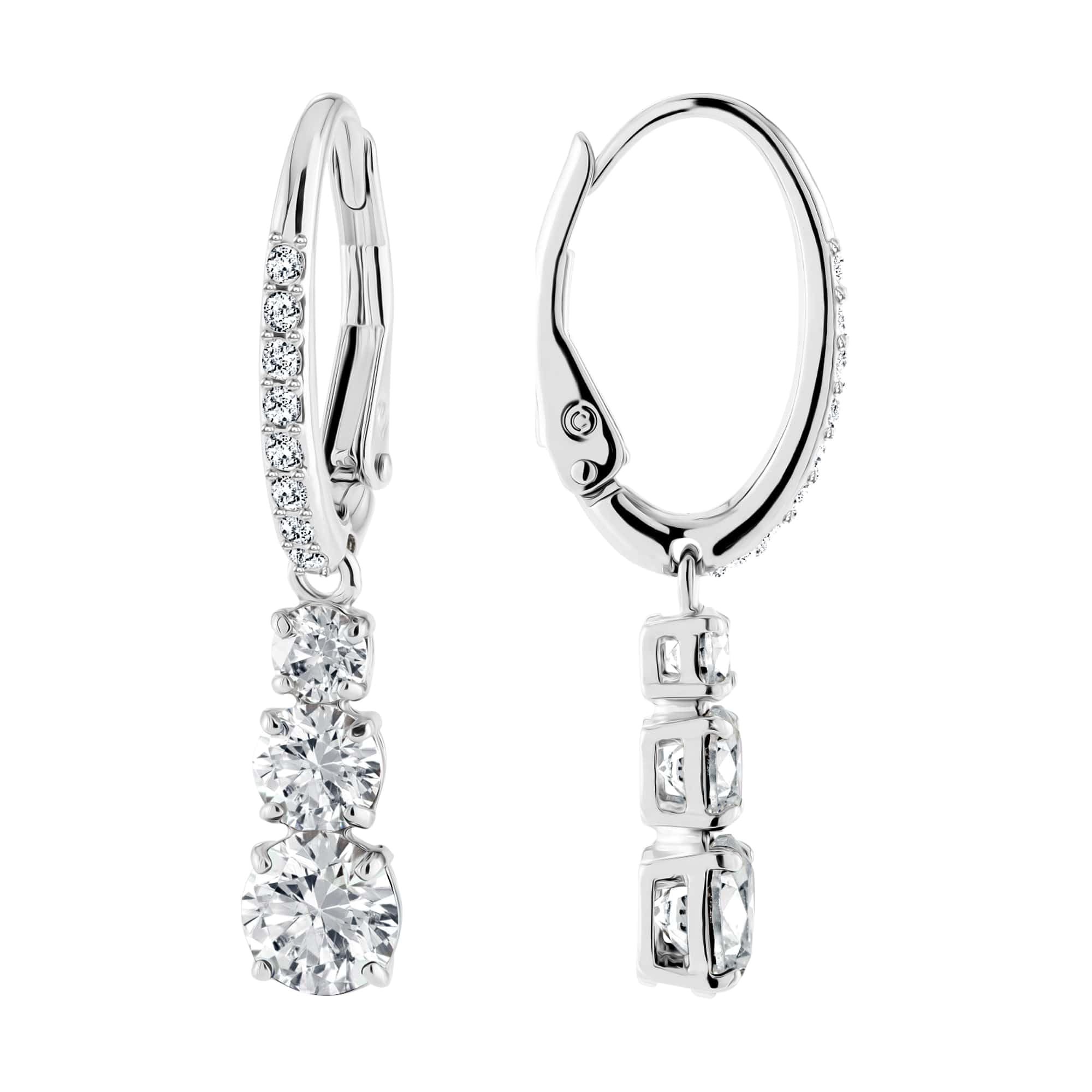 Foto 3 pulgar | Pendientes Swarovski Stilla Attract Trilogy Con Cristales Blancos - Venta Internacional.
