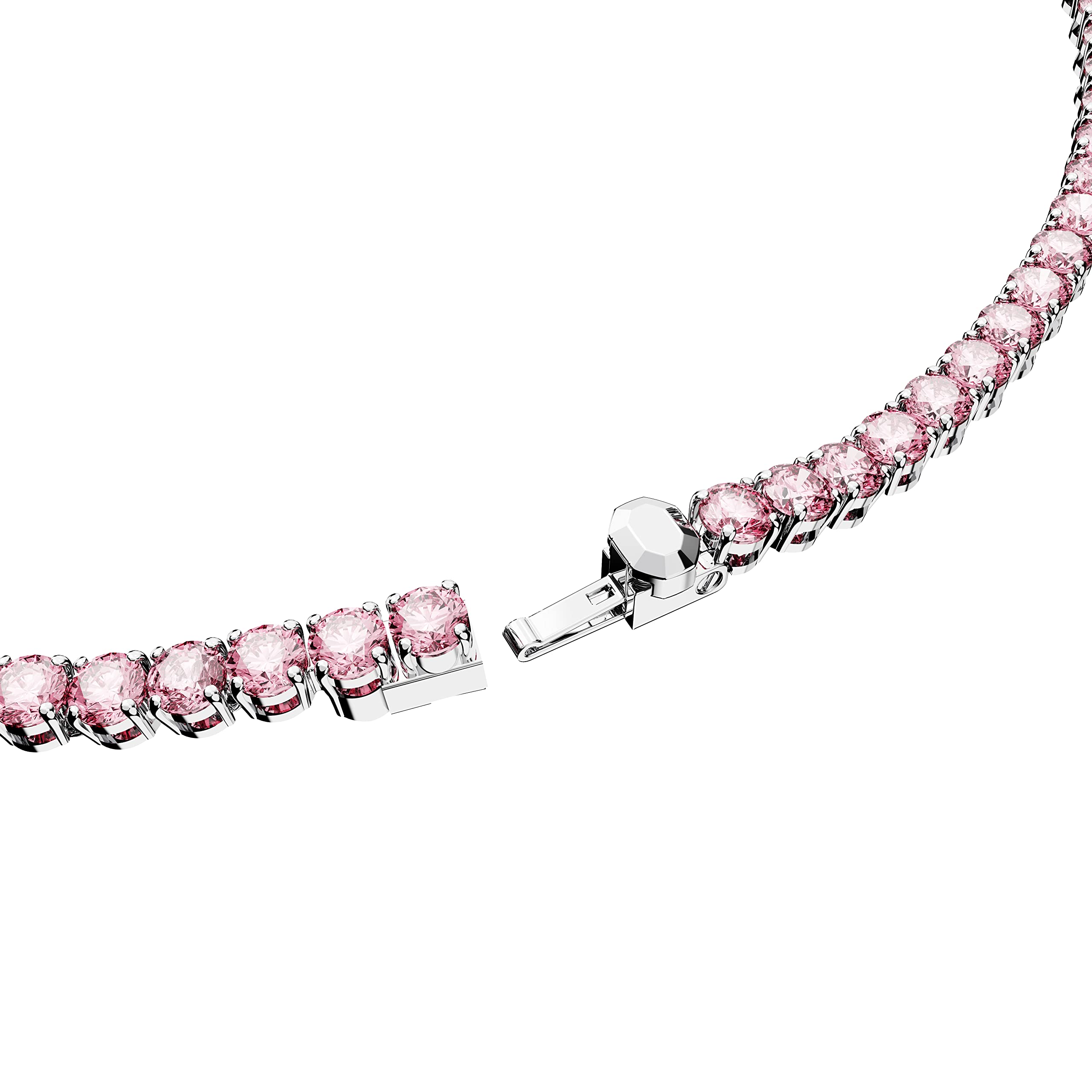 Foto 3 | Collar Swarovski Matrix Tennis Con Cristales Rosas Brillantes - Venta Internacional.