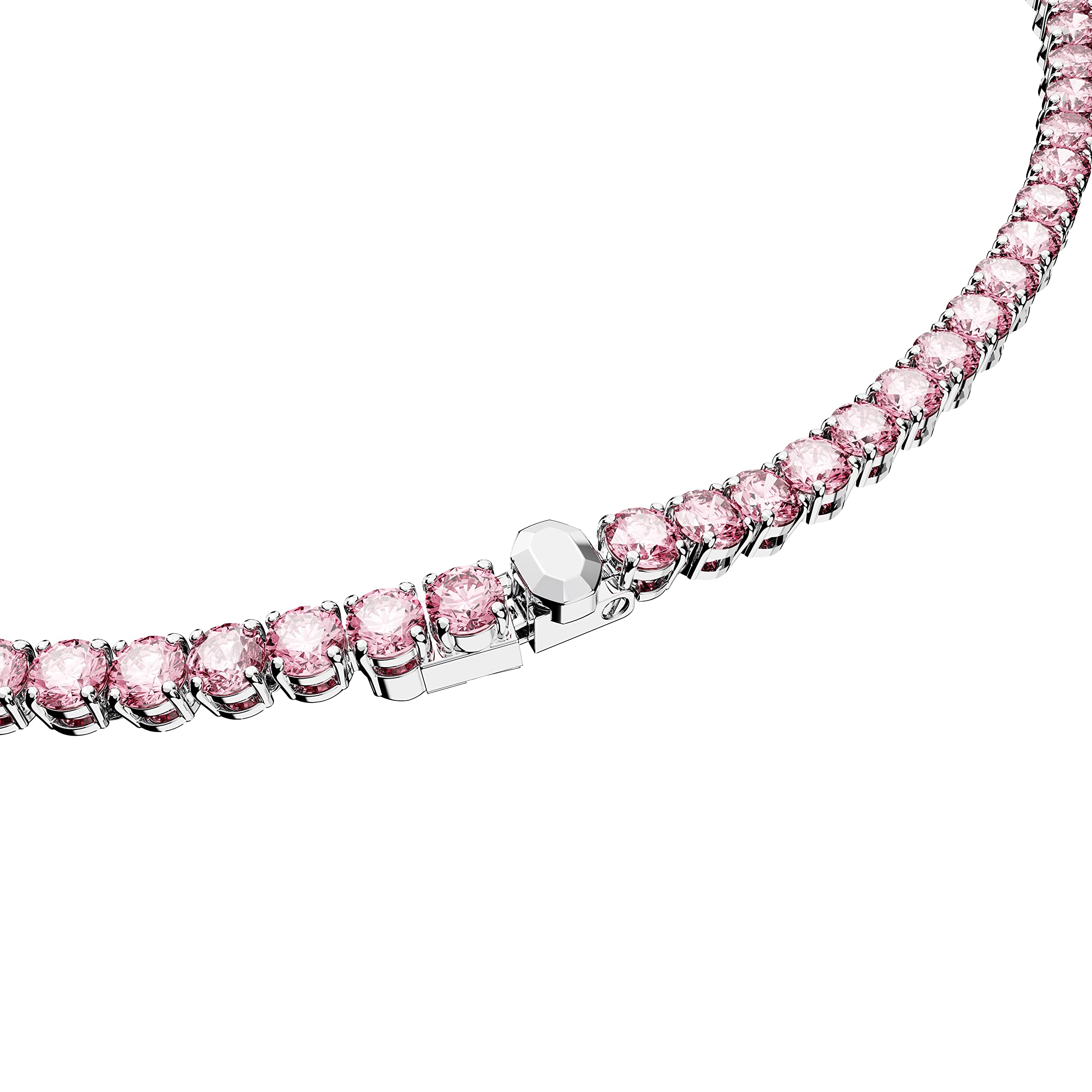 Foto 5 pulgar | Collar Swarovski Matrix Tennis Con Cristales Rosas Brillantes - Venta Internacional.