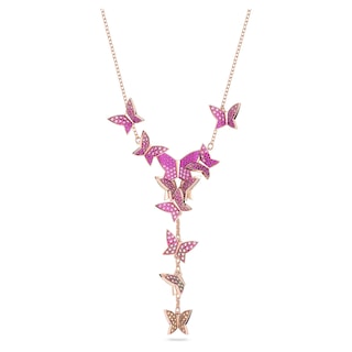 Foto 1 | Collar Lilia De Swarovski, Collar En Y Con Motivos De Mariposas Rosas - Venta Internacional.