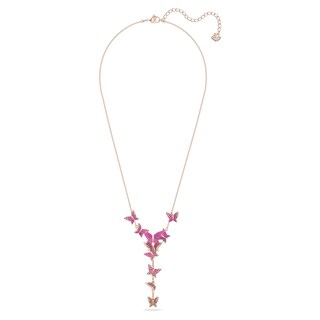 Foto 2 | Collar Lilia De Swarovski, Collar En Y Con Motivos De Mariposas Rosas - Venta Internacional.