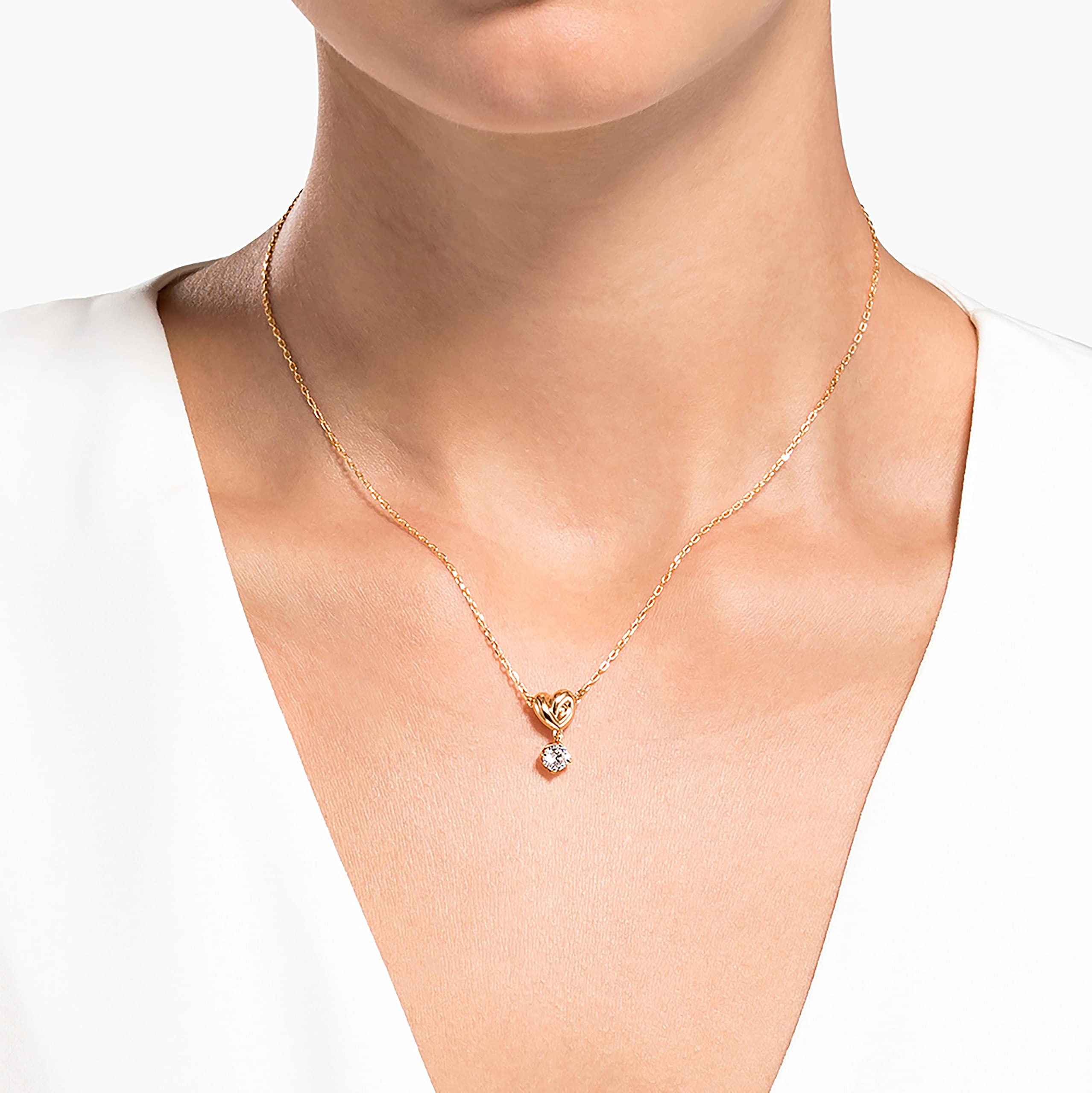 Foto 5 | Collar Swarovski Con Colgante En Forma De Corazón Para Toda La Vida, Tono Oro Rosa - Venta Internacional.