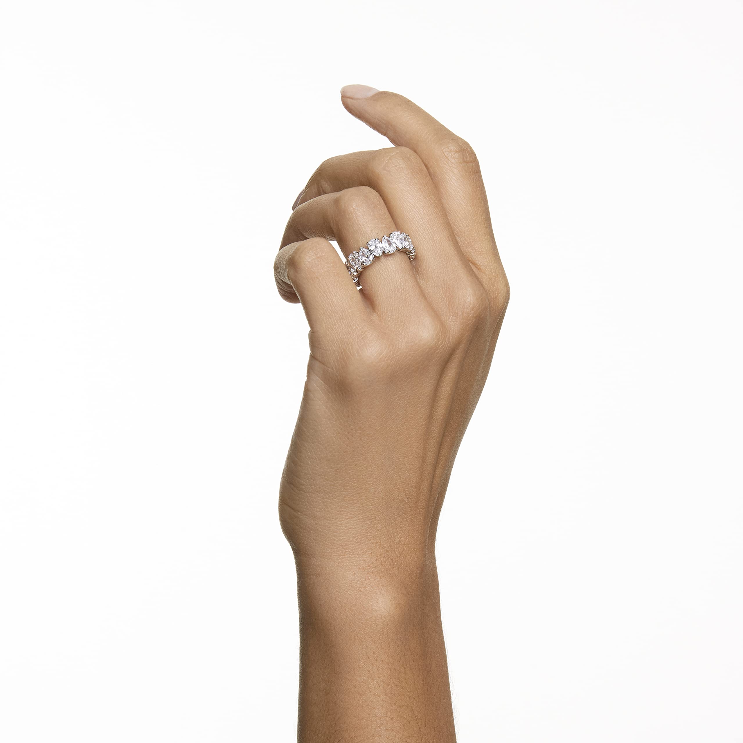 Foto 6 pulgar | Anillo Swarovski Pear Vittore Con Cristal Blanco Bañado En Rodio - Venta Internacional.