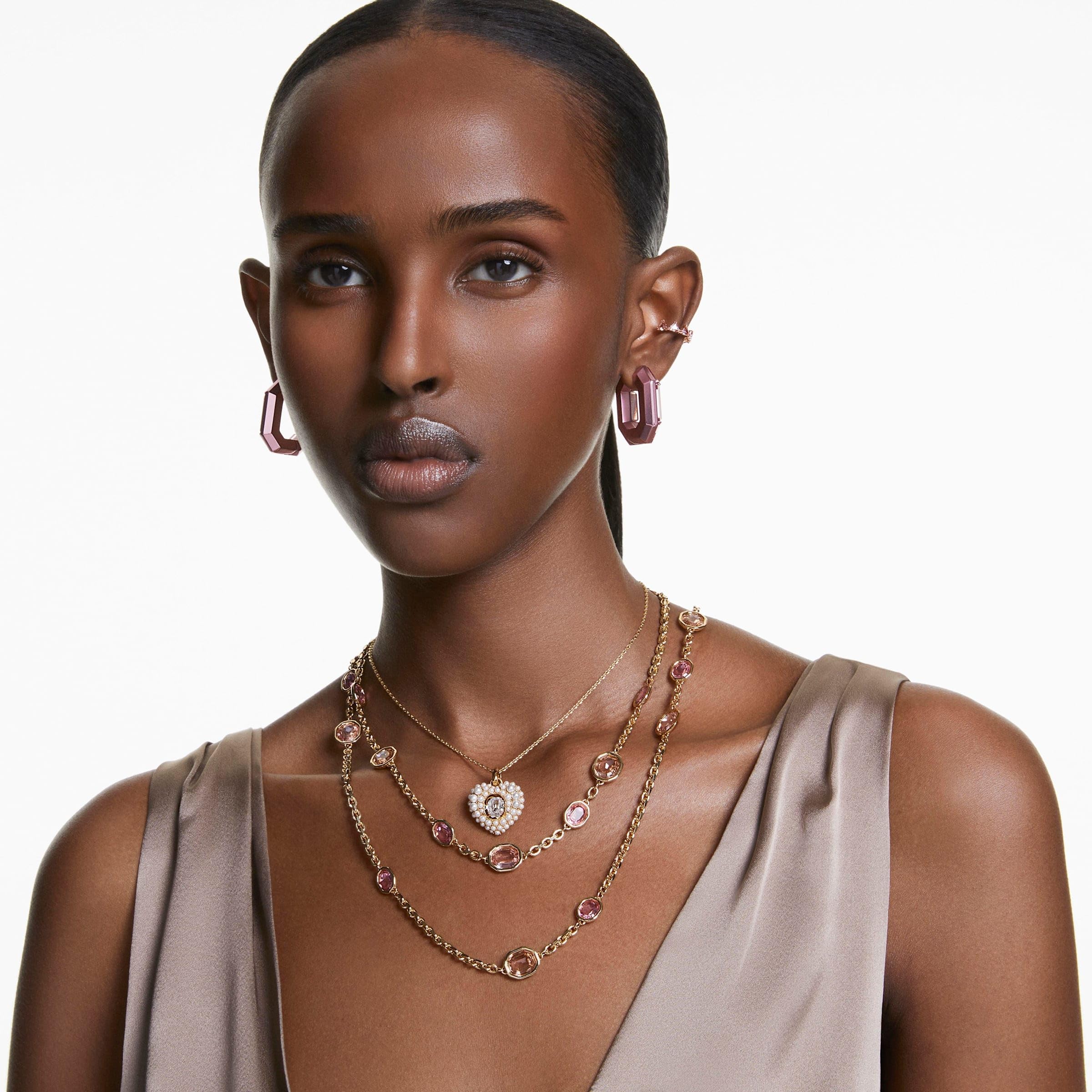 Foto 6 | Collar Con Colgante Idyllia De Swarovski En Forma De Corazón Con Piedra Octogonal Transparente - Venta Internacional.