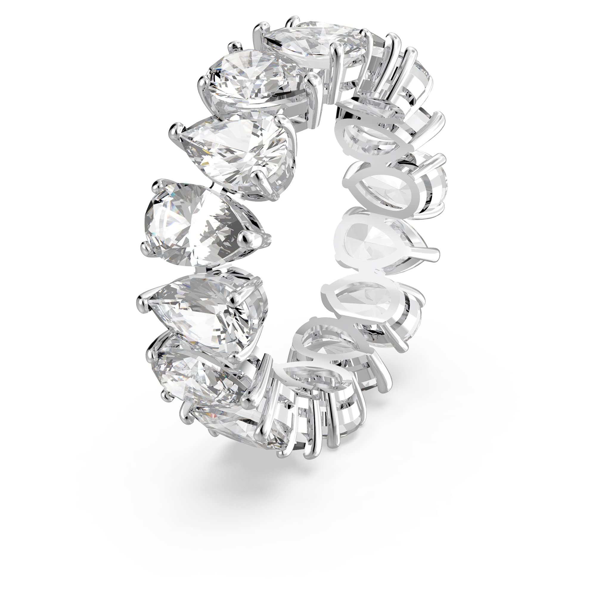 Foto 3 pulgar | Anillo Swarovski Pear Vittore Con Cristal Blanco Bañado En Rodio - Venta Internacional.