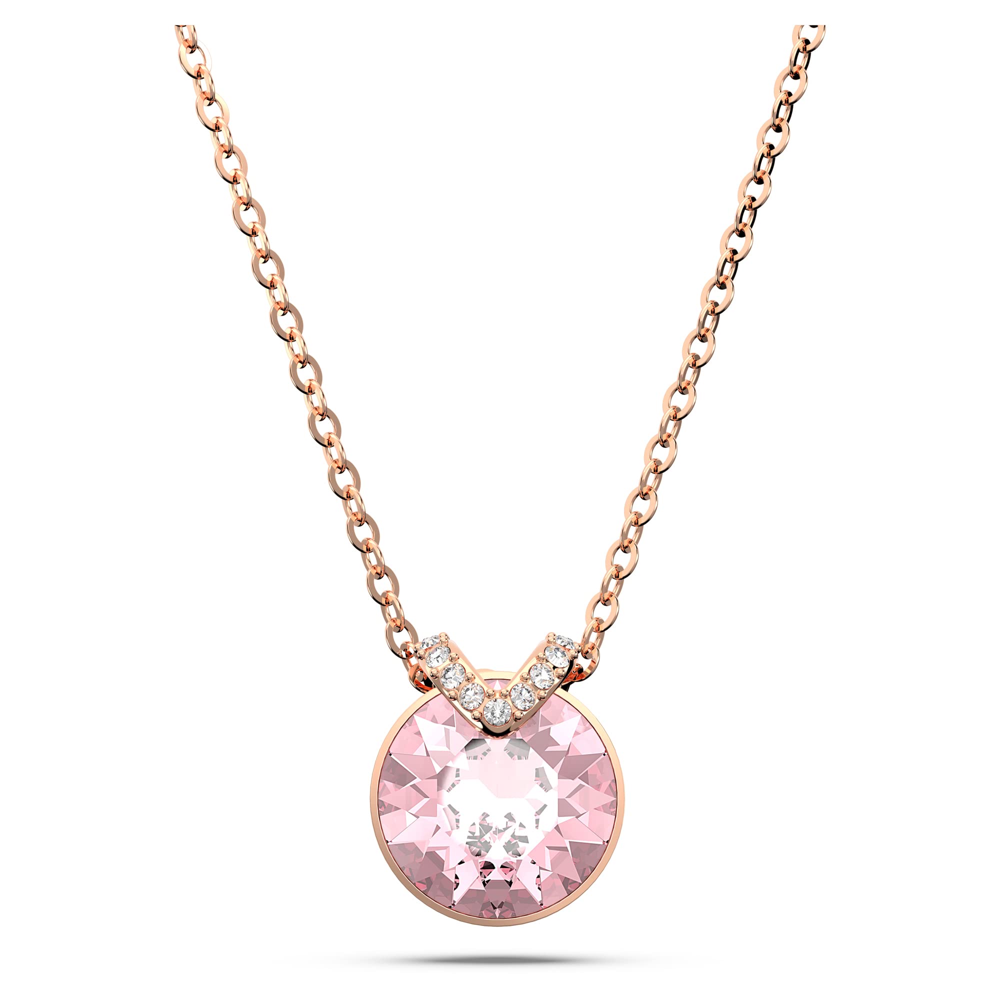 Foto 2 pulgar | Colgante Bella V De Swarovski Con Cristal Rosa Y Oro Rosa - Venta Internacional.