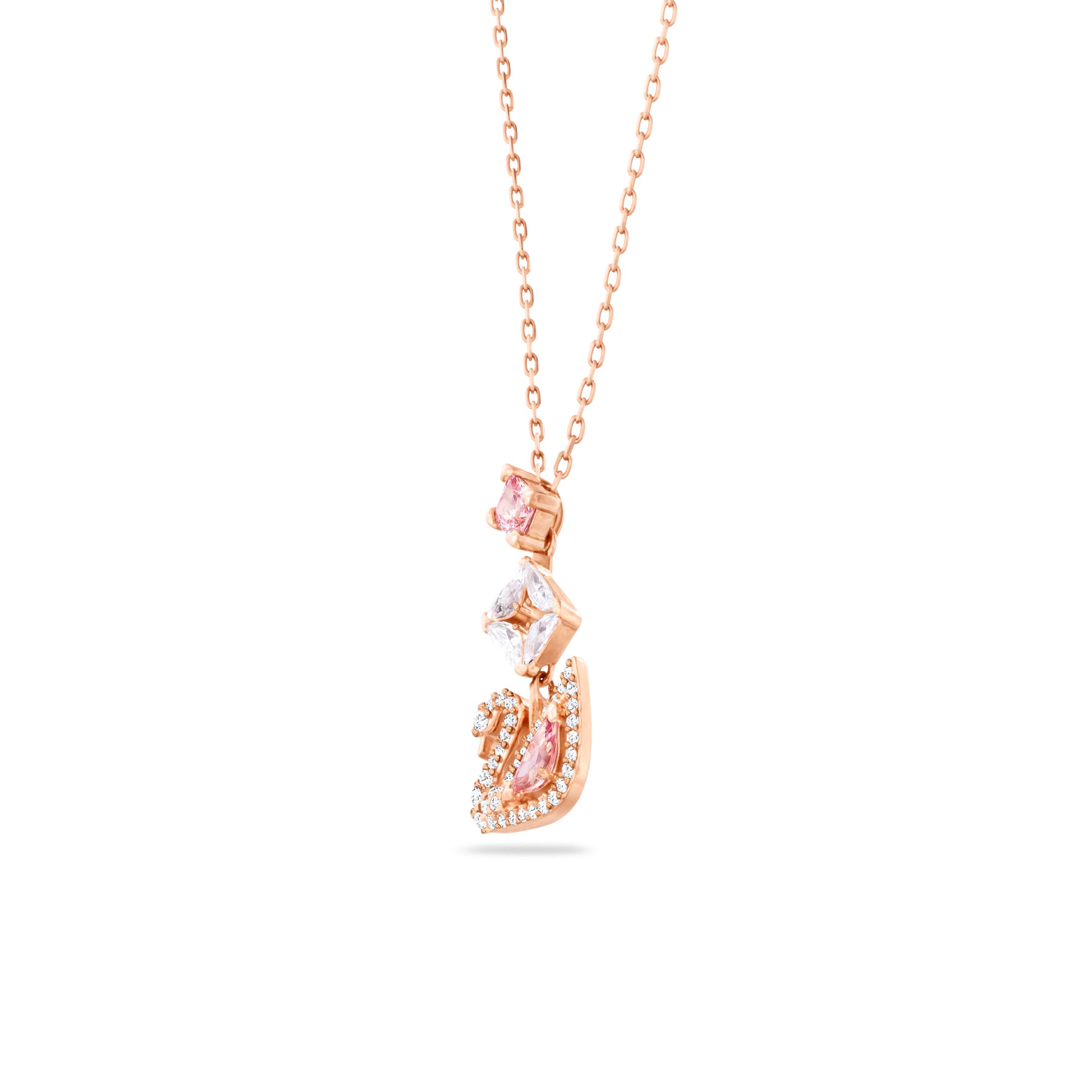 Foto 4 pulgar | Collar Con Colgante De Cisne De Swarovski En Oro Rosa Y Transparente - Venta Internacional.