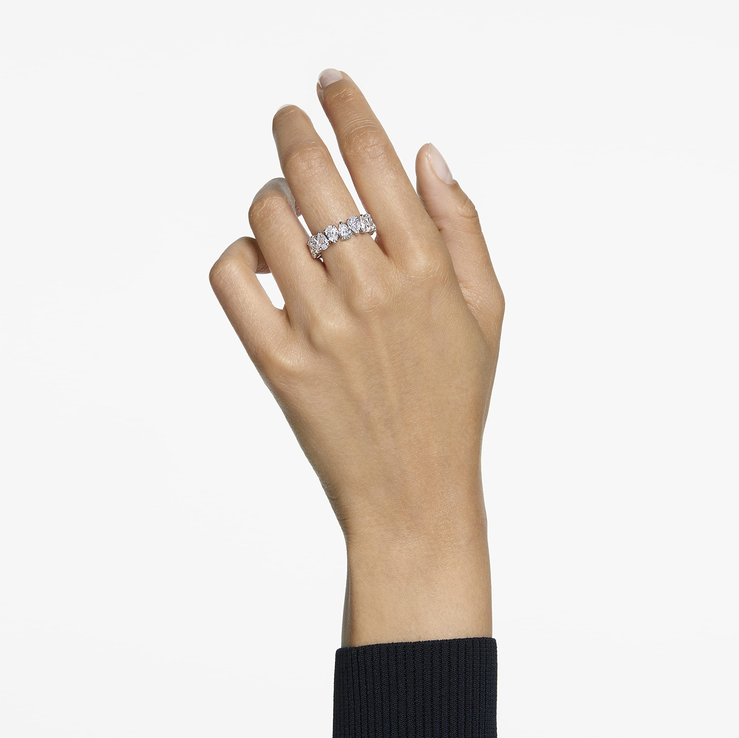 Foto 8 pulgar | Anillo Swarovski Pear Vittore Con Cristal Blanco Bañado En Rodio - Venta Internacional.