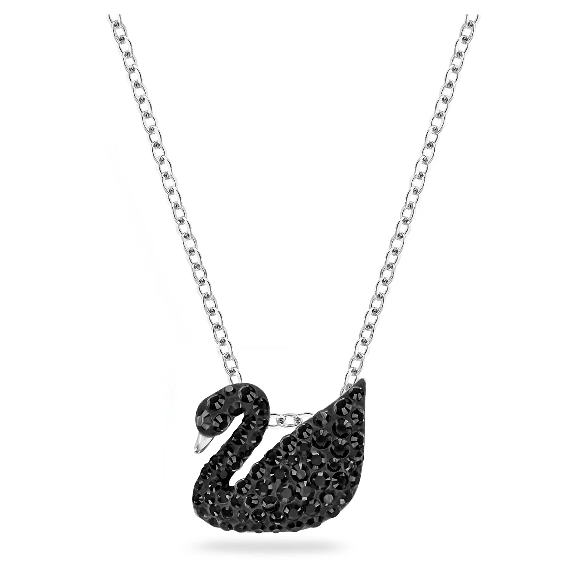 Foto 1 | Collar Con Colgante De Cisne De Swarovski Con Pavé De Cristal Negro - Venta Internacional.
