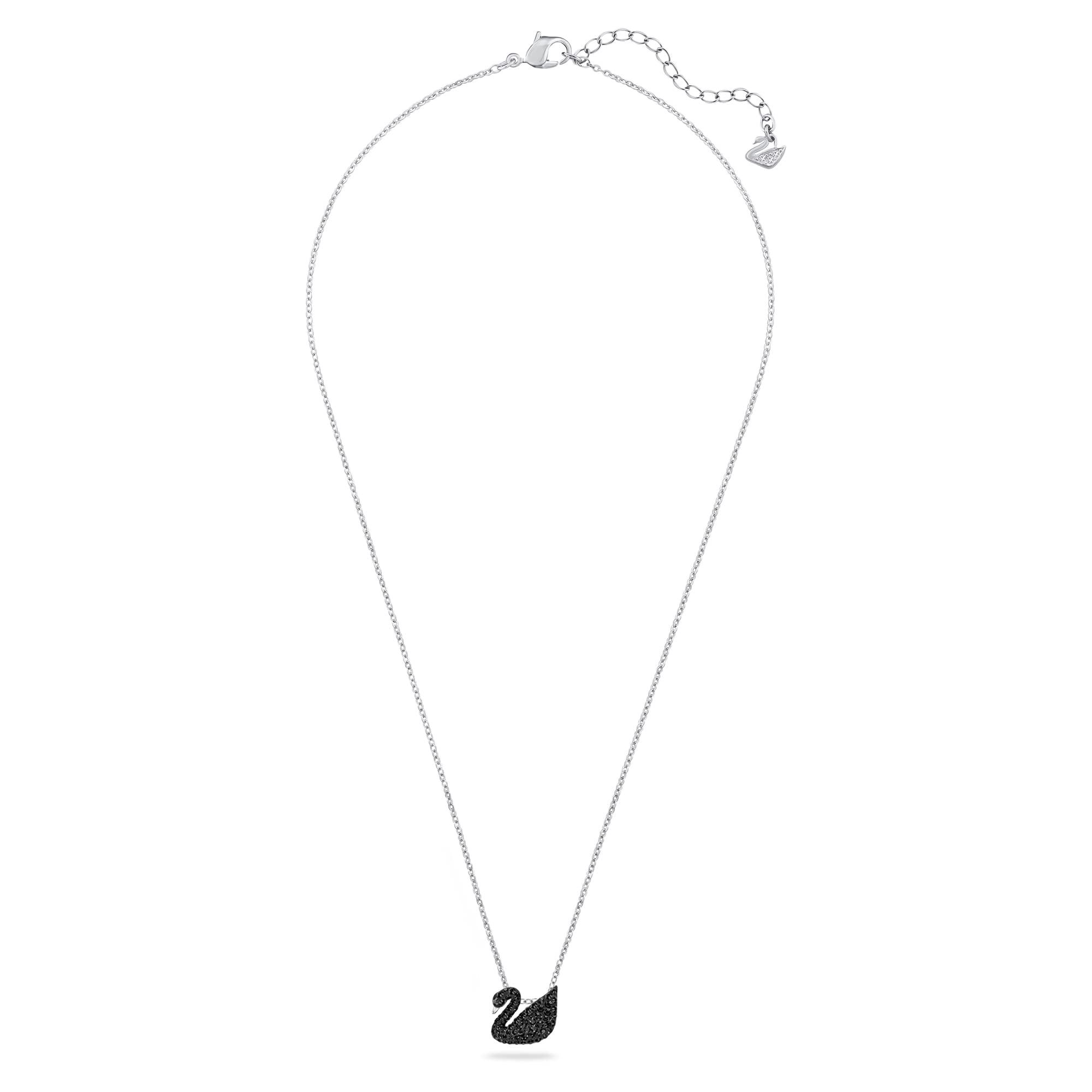 Foto 3 pulgar | Collar Con Colgante De Cisne De Swarovski Con Pavé De Cristal Negro - Venta Internacional.