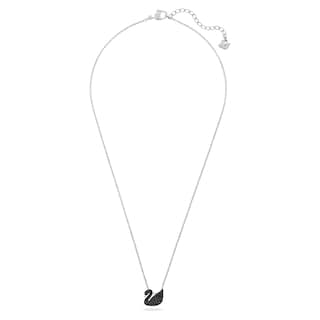 Foto 2 | Collar Con Colgante De Cisne De Swarovski Con Pavé De Cristal Negro - Venta Internacional.