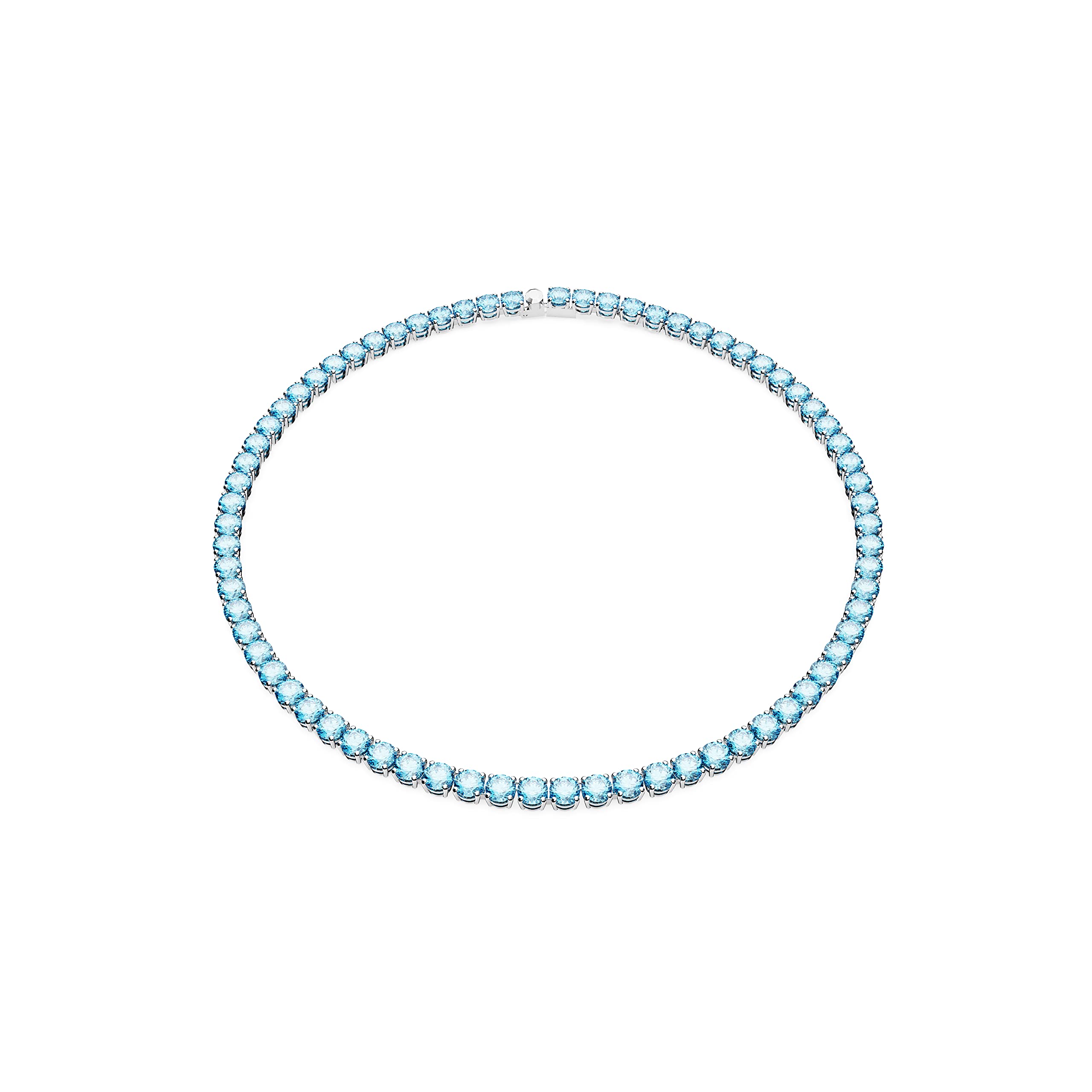 Foto 2 pulgar | Collar Swarovski Matrix Tennis Con Cristales De Color Azul Brillante Rodio - Venta Internacional.