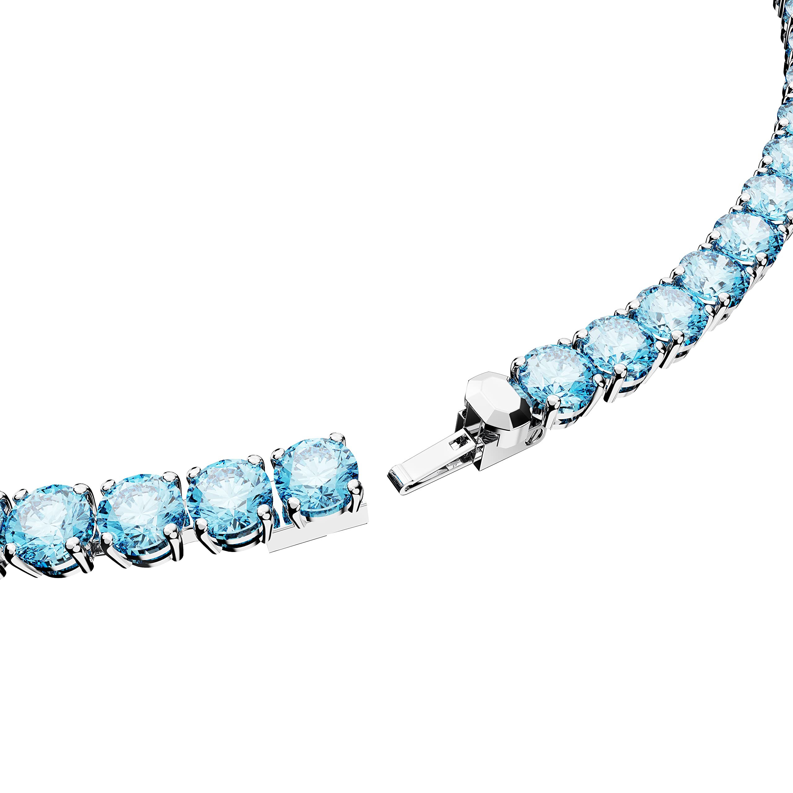 Foto 4 pulgar | Collar Swarovski Matrix Tennis Con Cristales De Color Azul Brillante Rodio - Venta Internacional.