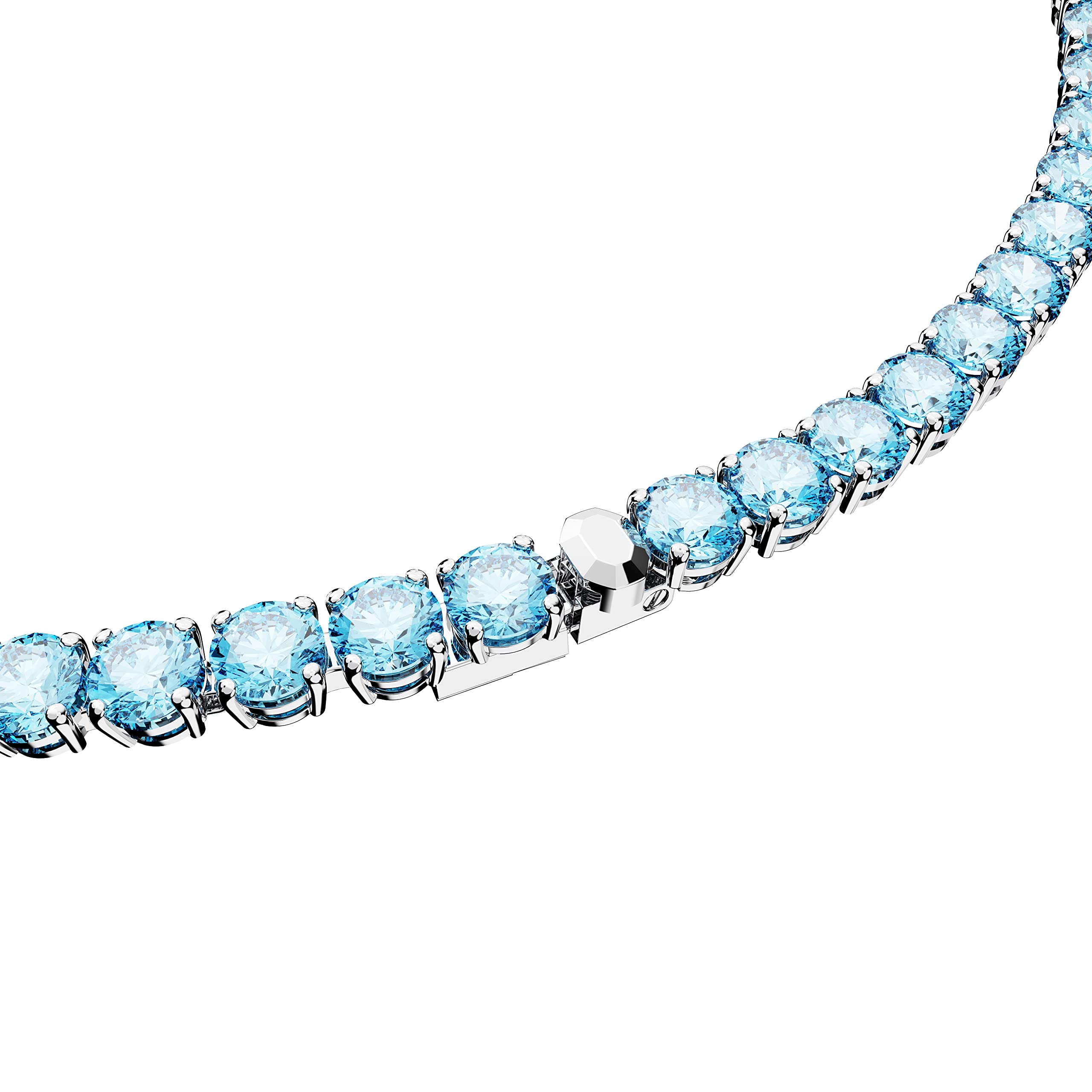 Foto 5 pulgar | Collar Swarovski Matrix Tennis Con Cristales De Color Azul Brillante Rodio - Venta Internacional.