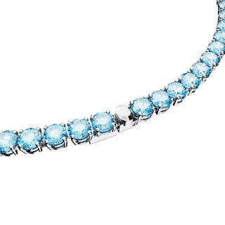 Foto 4 | Collar Swarovski Matrix Tennis Con Cristales De Color Azul Brillante Rodio - Venta Internacional.