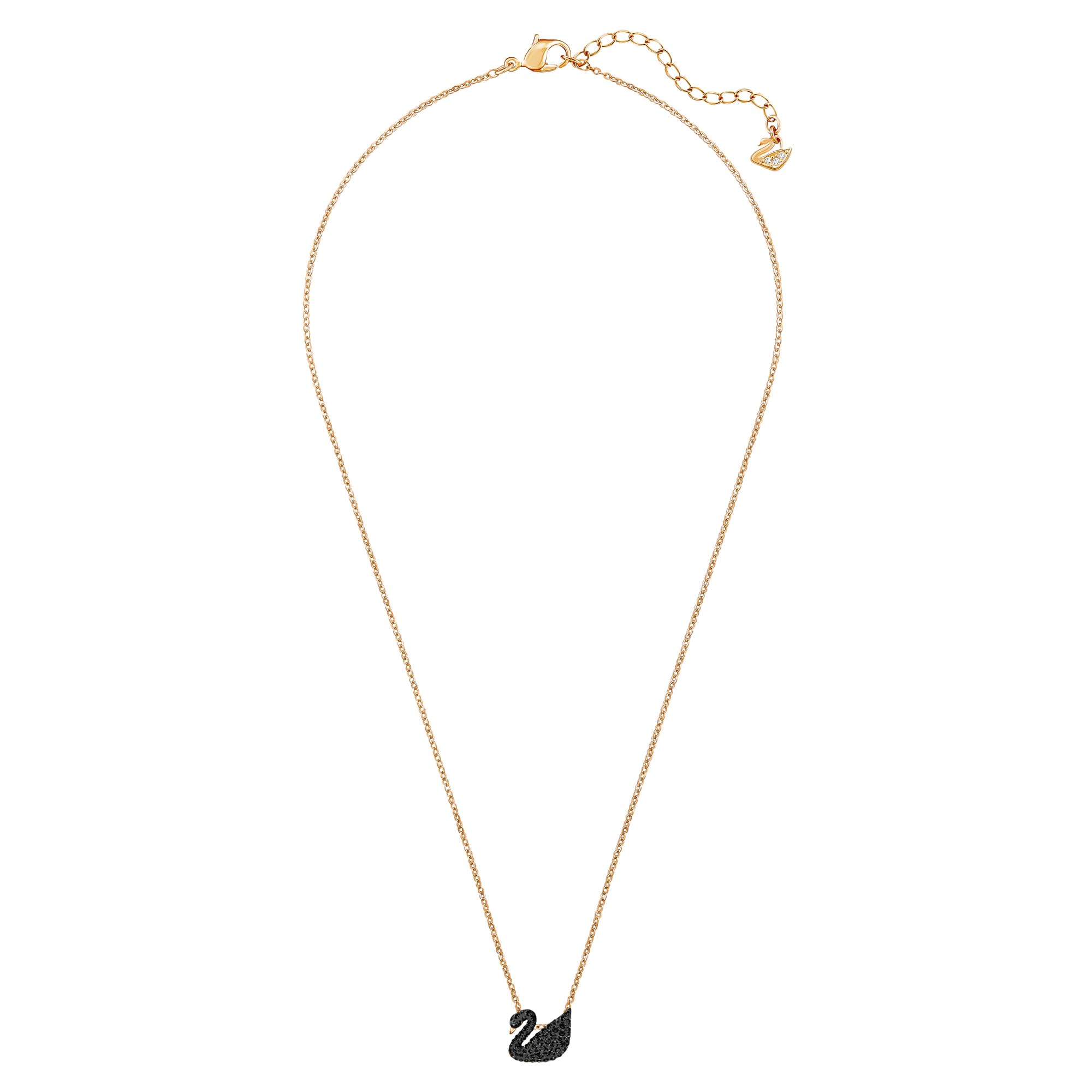 Foto 2 | Collar Con Colgante De Cisne De Swarovski Con Pavé De Cristal Negro - Venta Internacional.