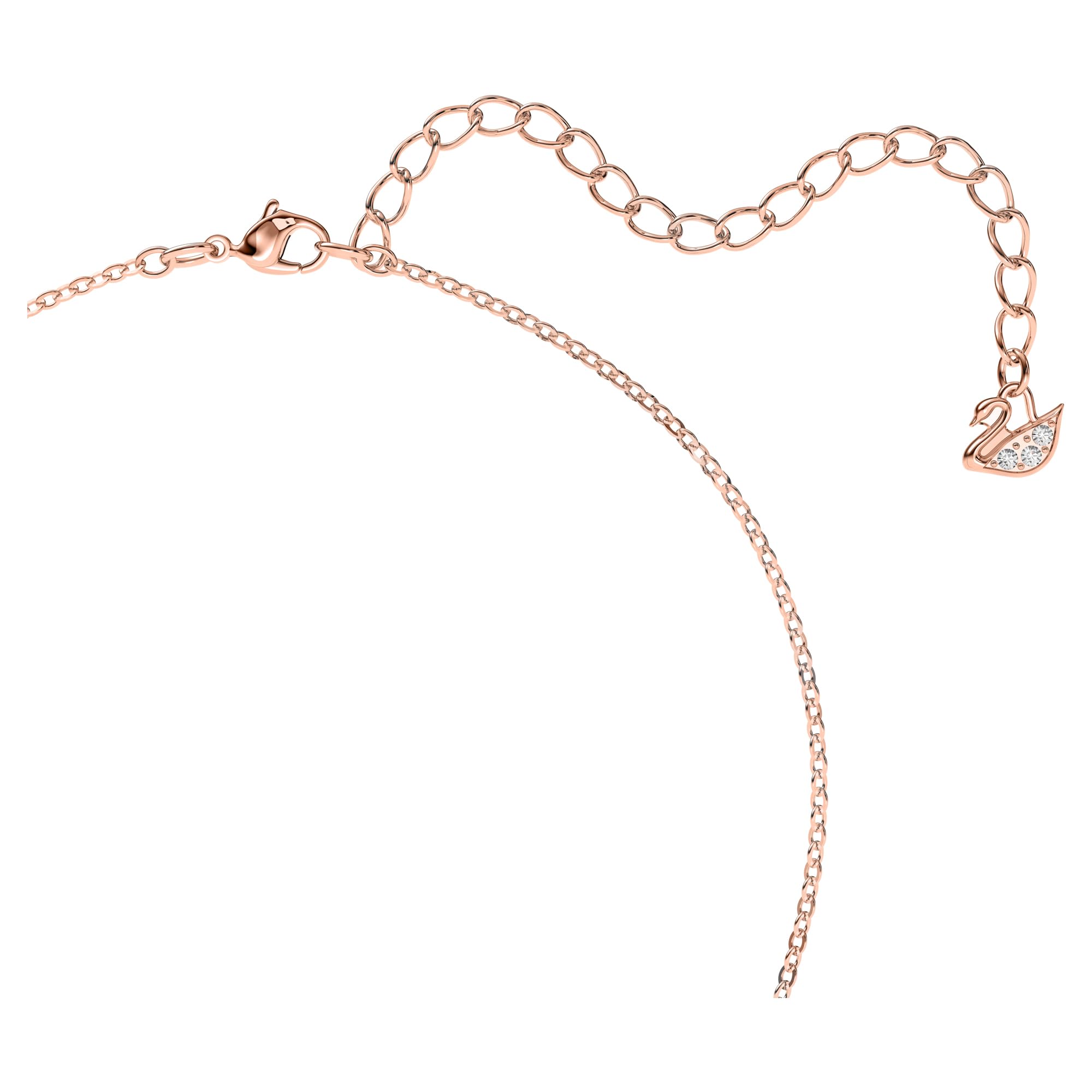 Foto 4 pulgar | Collar Con Colgante De Cisne De Swarovski Con Pavé De Cristal Negro - Venta Internacional.