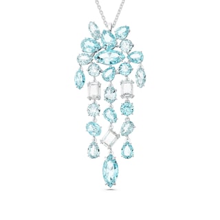 Foto 1 | Collar Con Colgante De Gema De Swarovski Con Piedras Azules De Talla Mixta - Venta Internacional.