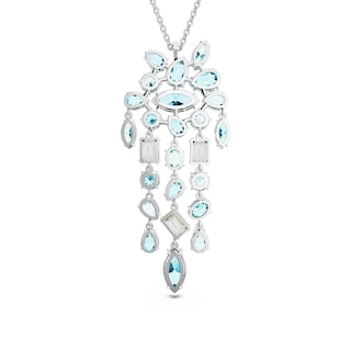 Foto 4 | Collar Con Colgante De Gema De Swarovski Con Piedras Azules De Talla Mixta - Venta Internacional.