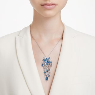 Foto 5 | Collar Con Colgante De Gema De Swarovski Con Piedras Azules De Talla Mixta - Venta Internacional.