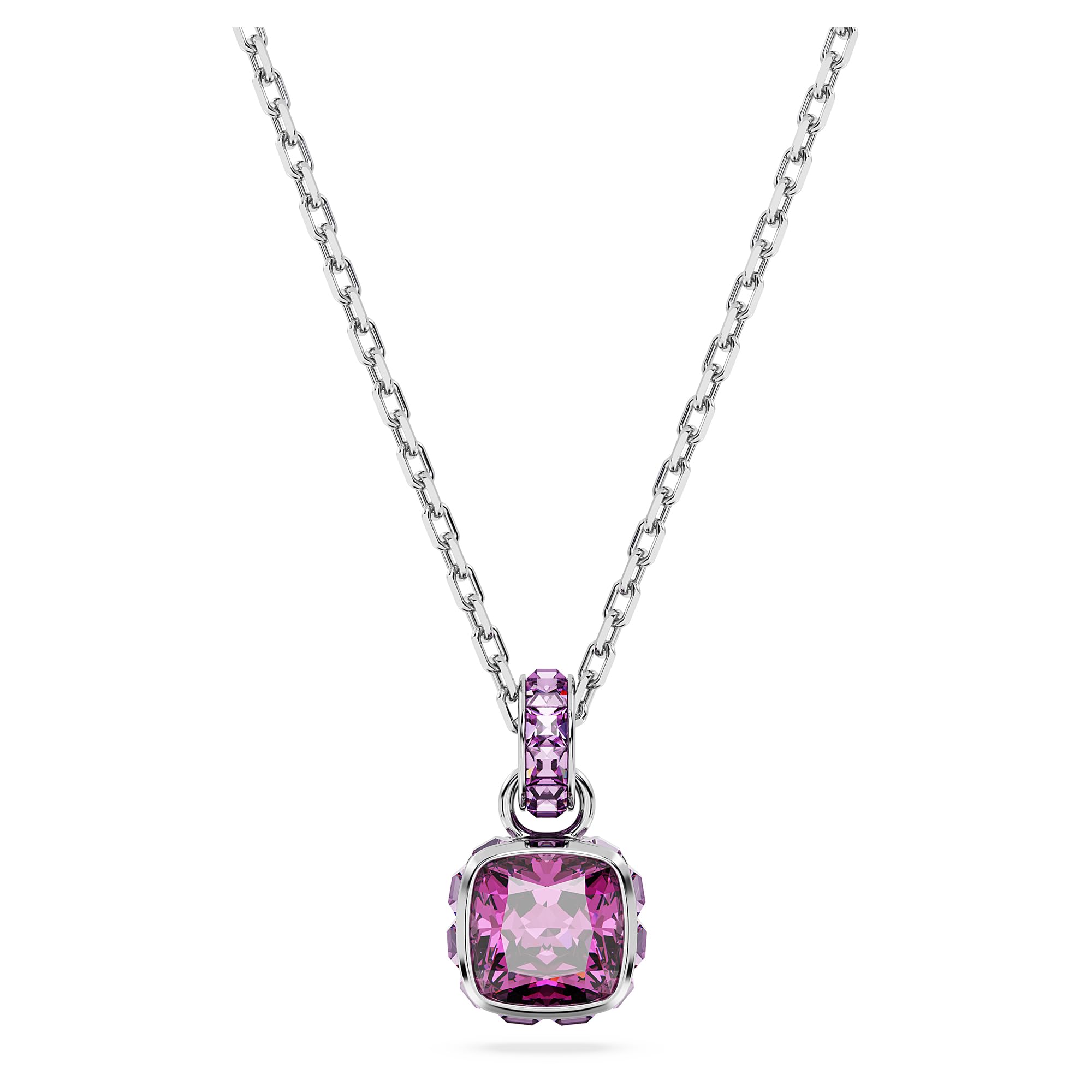 Foto 2 pulgar | Colgante De Cristal Rosa Con Piedra Natal De Febrero De Swarovski - Venta Internacional.
