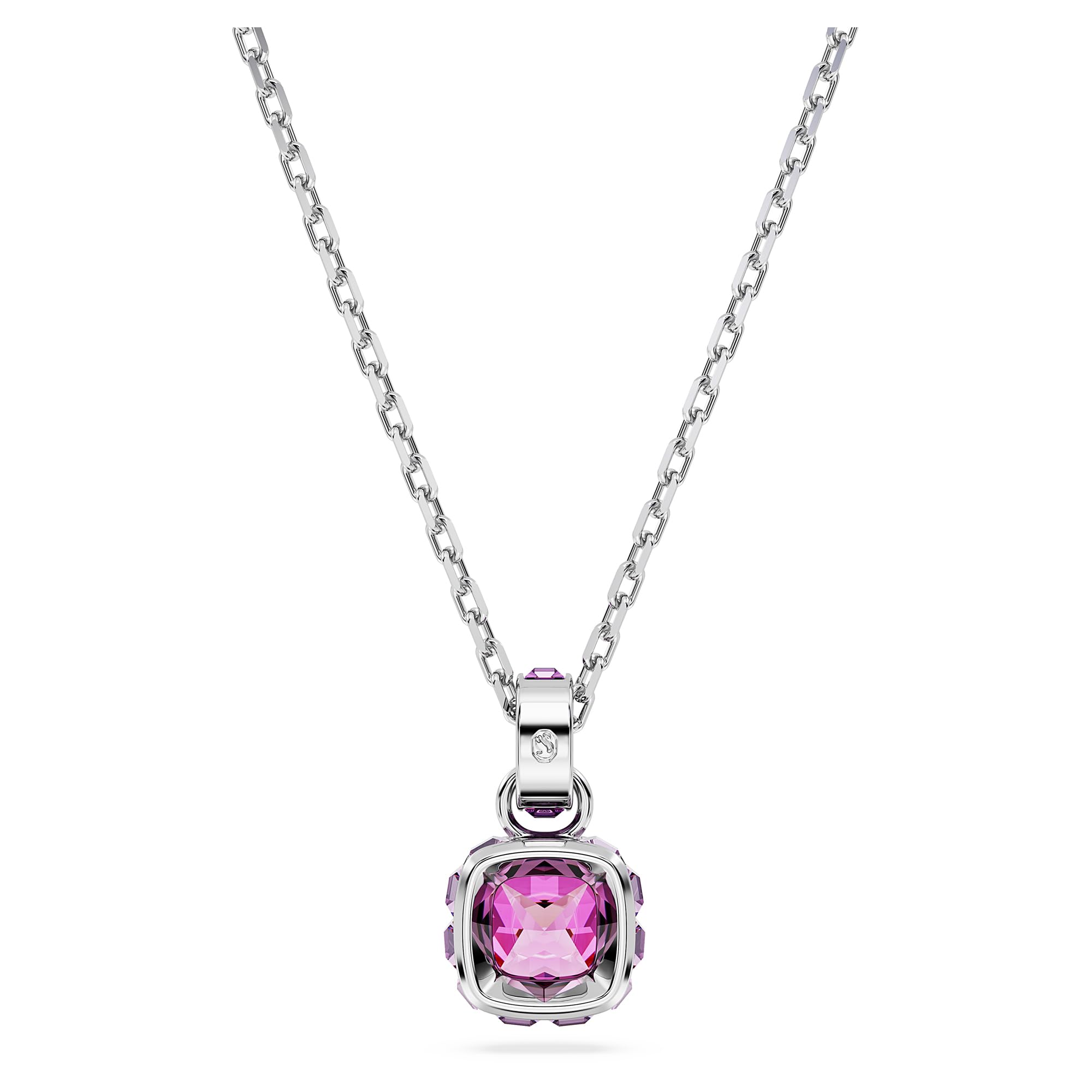Foto 5 pulgar | Colgante De Cristal Rosa Con Piedra Natal De Febrero De Swarovski - Venta Internacional.