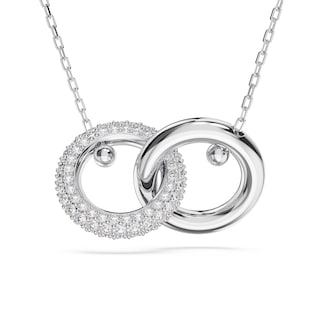 Foto 1 | Collar Con Colgante Swarovski Dextera Con Forma De Lazo Entrelazado, Transparente - Venta Internacional.