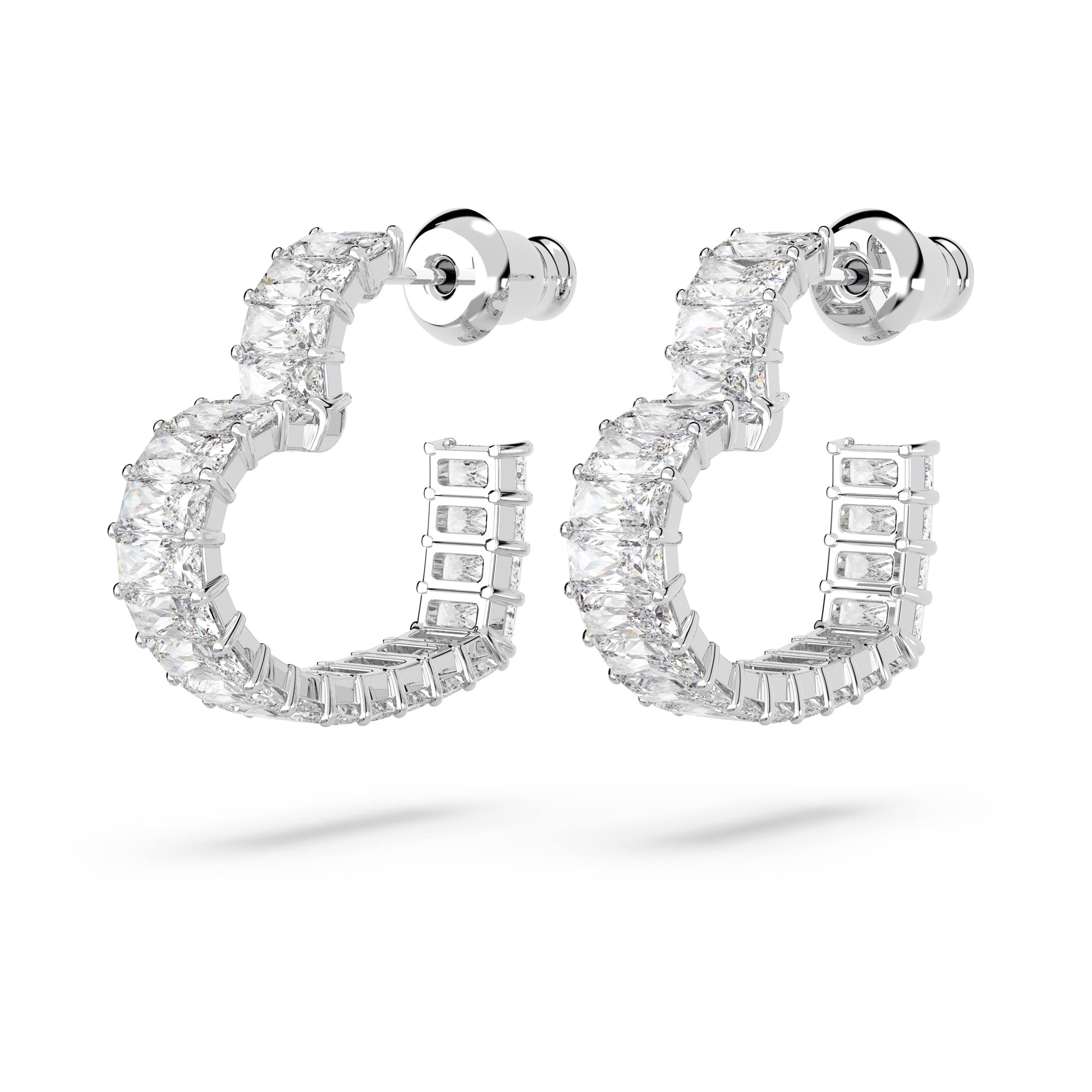 Foto 3 | Pendientes Swarovski Matrix Hoop Con Forma De Corazón Tejido Con Cristales Transparentes - Venta Internacional.