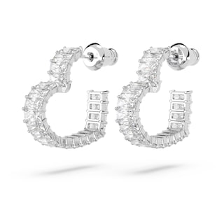 Foto 3 | Pendientes Swarovski Matrix Hoop Con Forma De Corazón Tejido Con Cristales Transparentes - Venta Internacional.