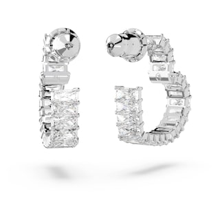 Foto 4 | Pendientes Swarovski Matrix Hoop Con Forma De Corazón Tejido Con Cristales Transparentes - Venta Internacional.