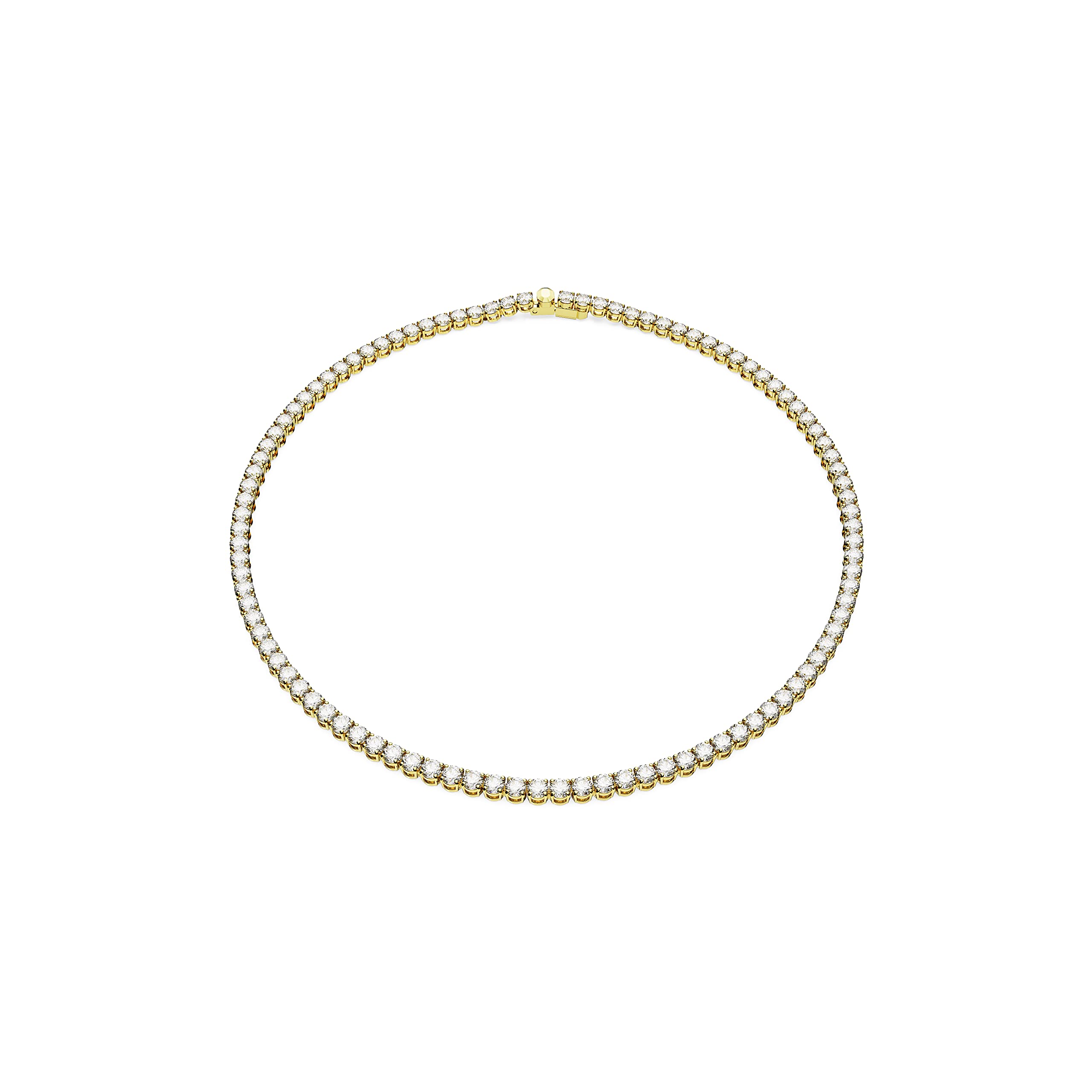Foto 2 pulgar | Collar Swarovski Matrix Tennis Con Cristales Transparentes En Tono Dorado - Venta Internacional.