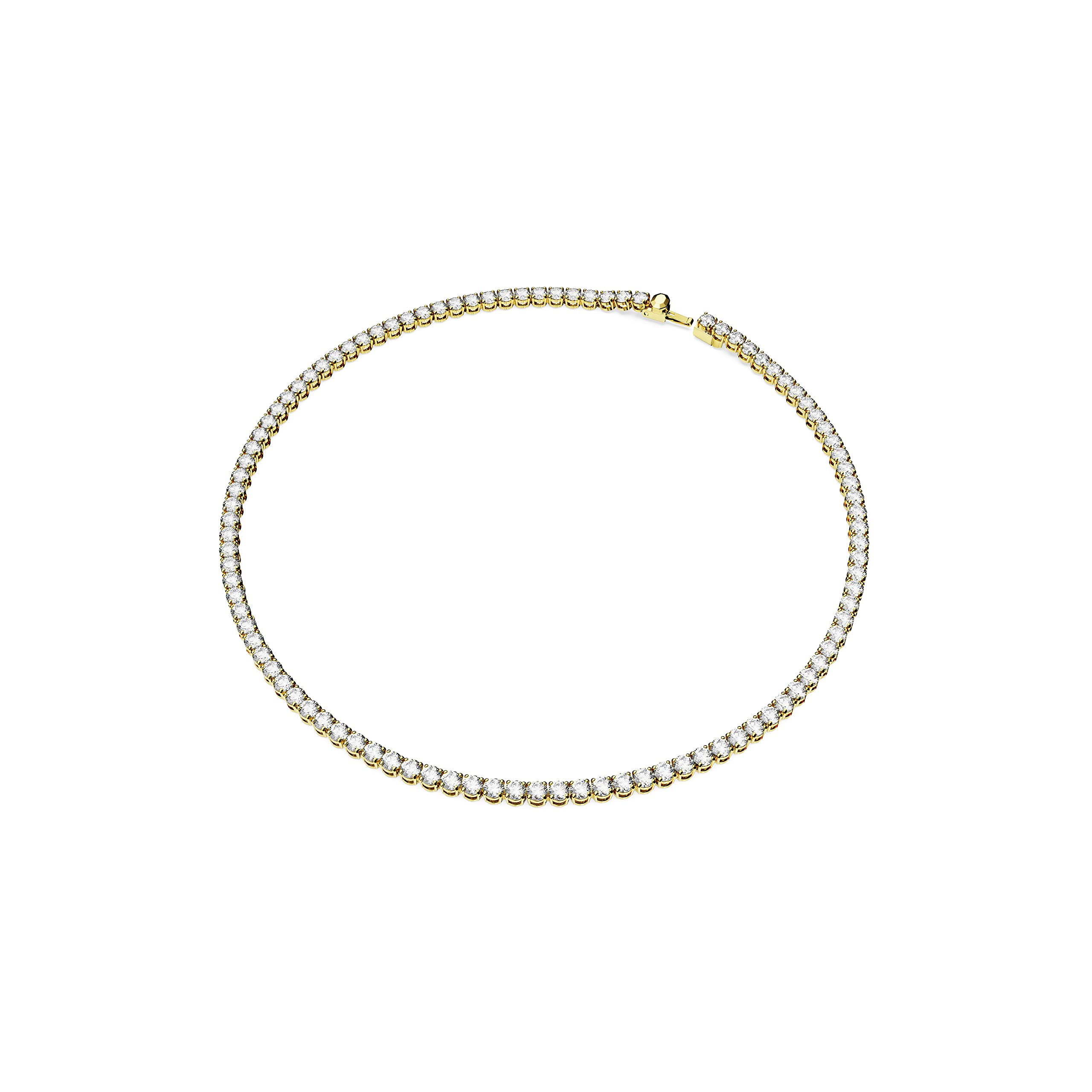 Foto 3 pulgar | Collar Swarovski Matrix Tennis Con Cristales Transparentes En Tono Dorado - Venta Internacional.