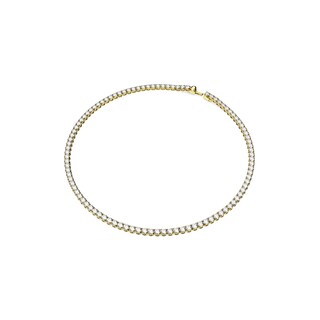 Foto 2 | Collar Swarovski Matrix Tennis Con Cristales Transparentes En Tono Dorado - Venta Internacional.