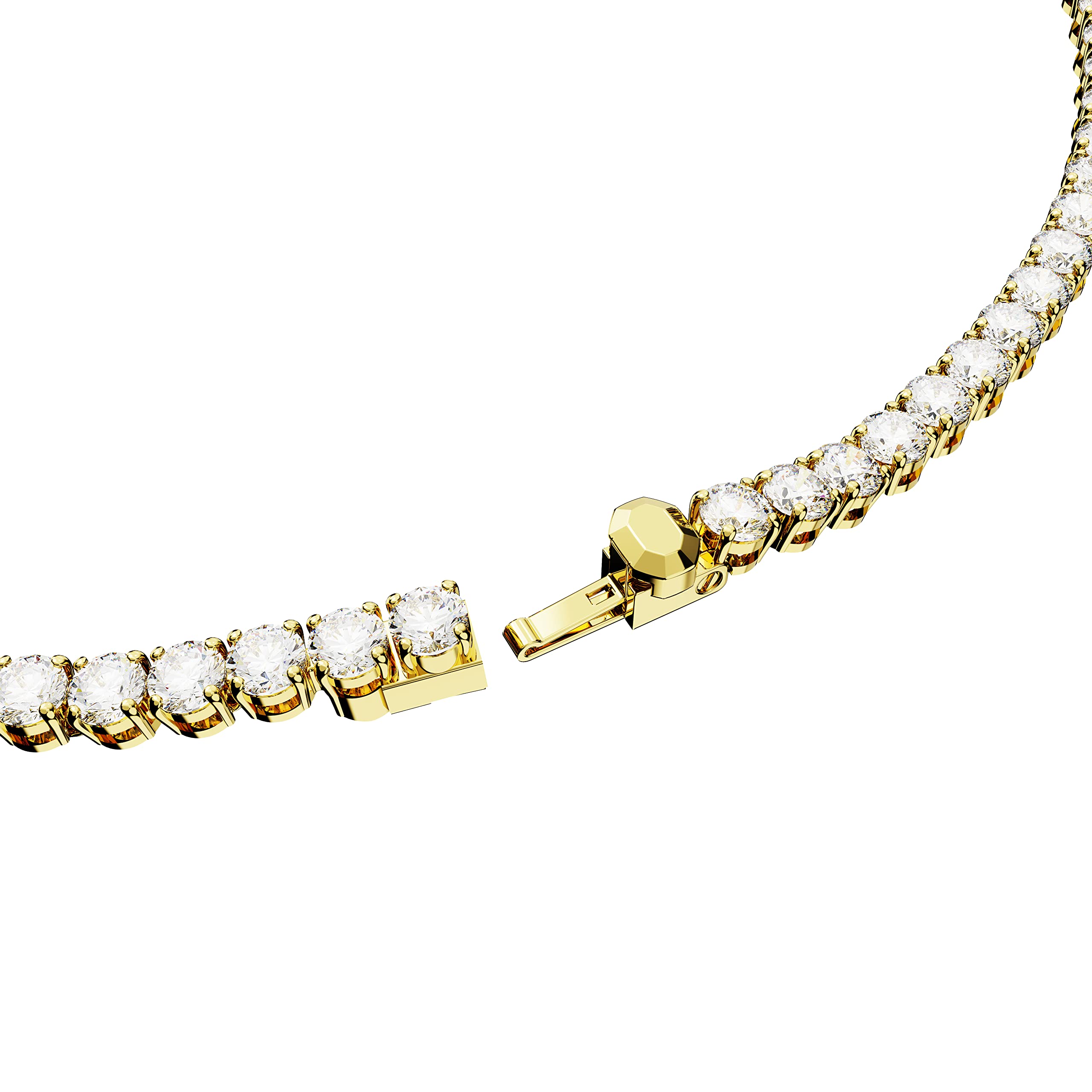 Foto 4 pulgar | Collar Swarovski Matrix Tennis Con Cristales Transparentes En Tono Dorado - Venta Internacional.