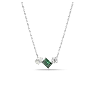Foto 1 | Collar Swarovski Mesmera Con Piedras Verdes Y Transparentes Rodio - Venta Internacional.