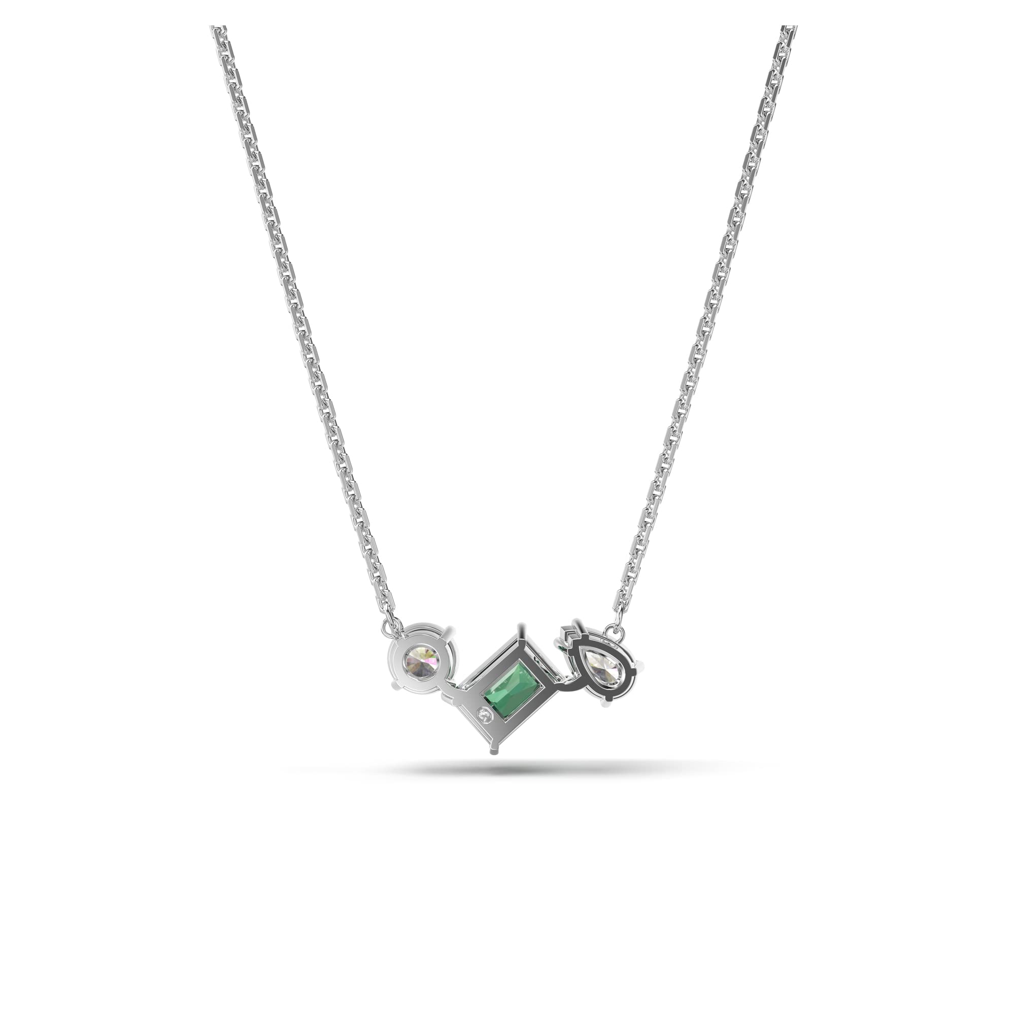 Foto 5 pulgar | Collar Swarovski Mesmera Con Piedras Verdes Y Transparentes Rodio - Venta Internacional.