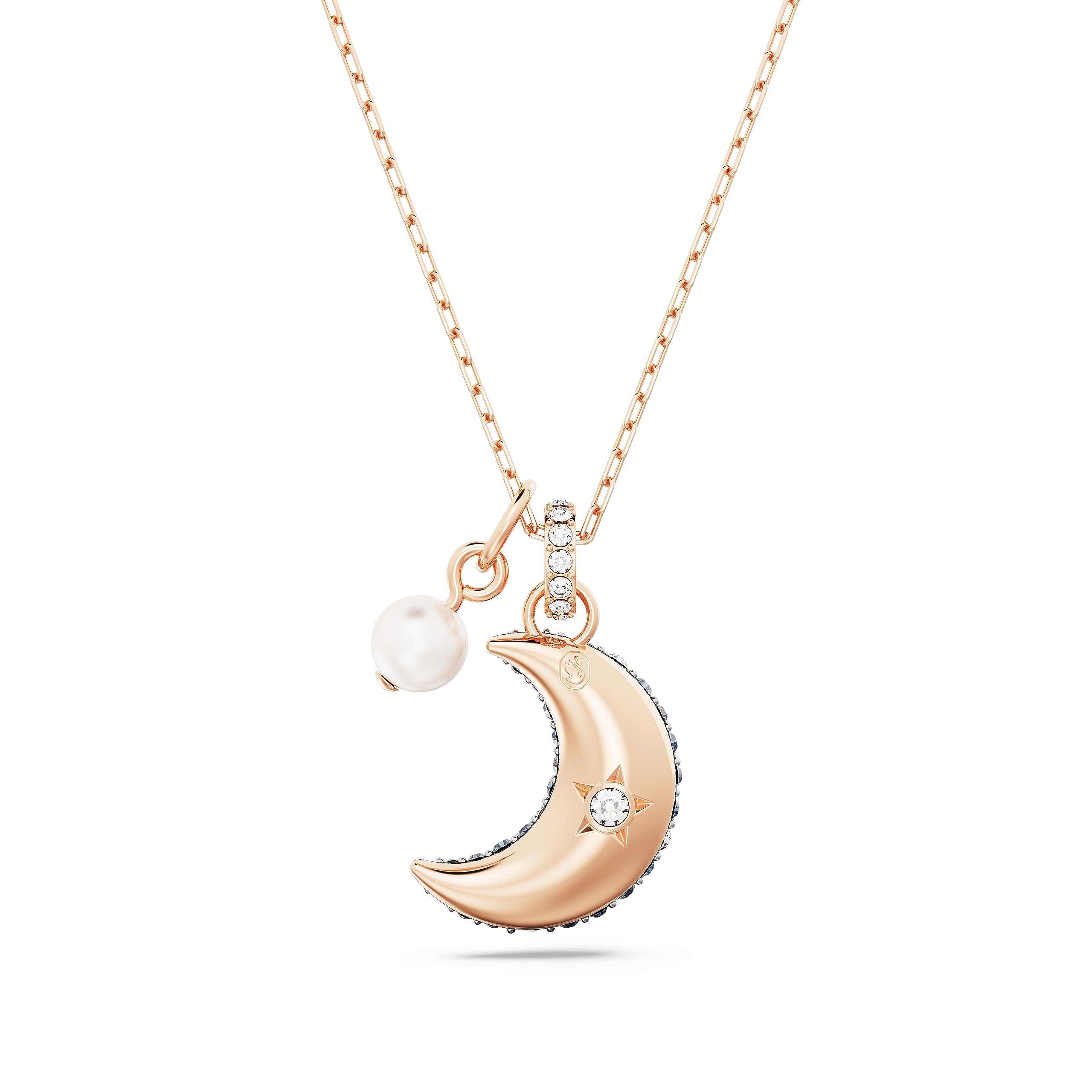 Foto 4 | Collar Swarovski Sublima Moon Con Cristales Oscuros, Oro Rosa - Venta Internacional.